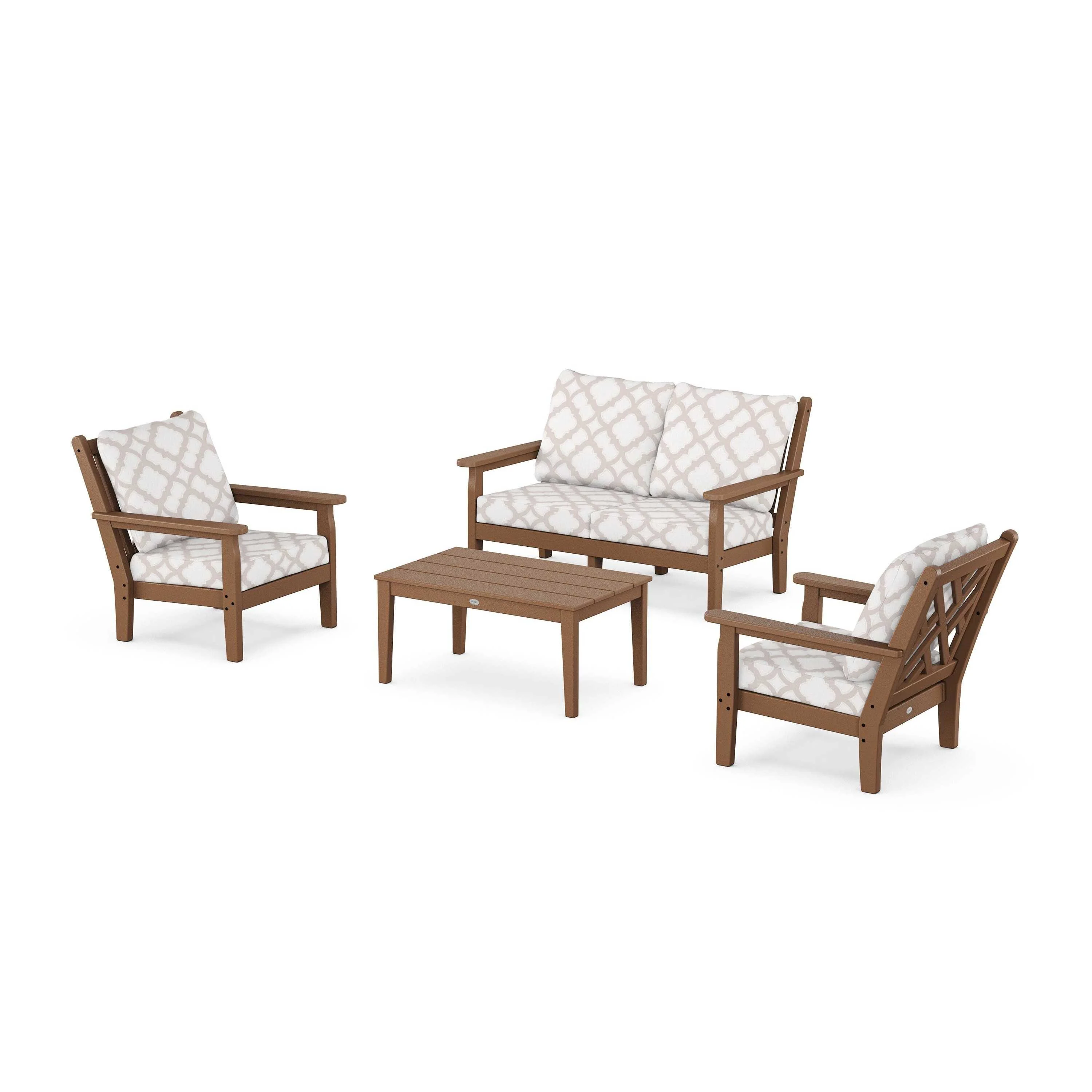 Chippendale 4-Piece Deep Seating Set with Loveseat - Image 110
