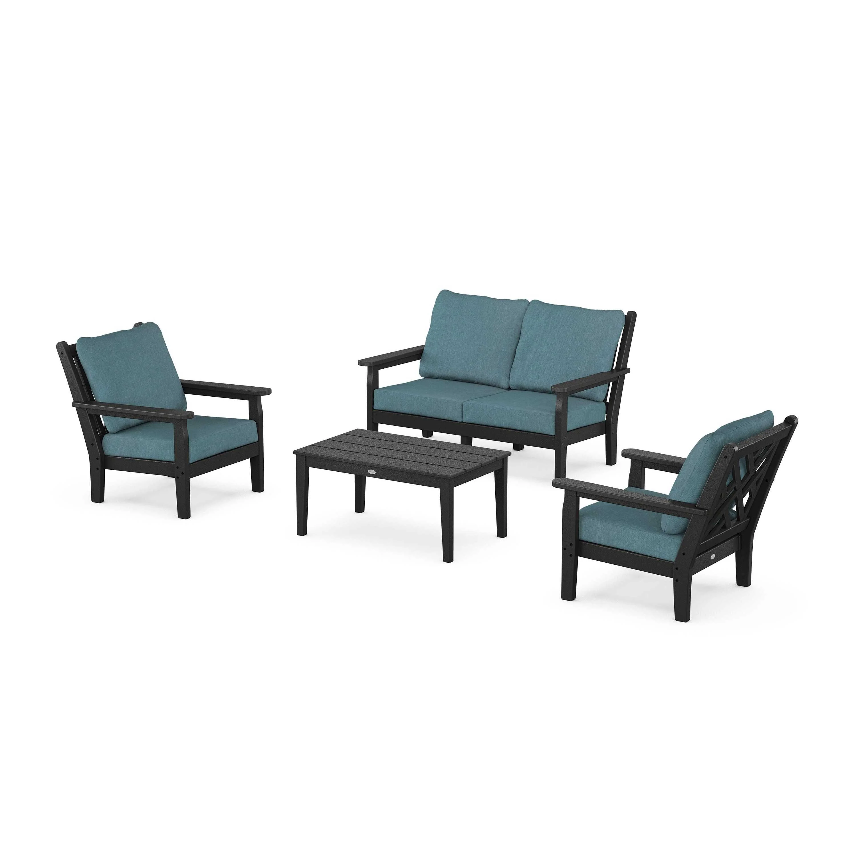 Chippendale 4-Piece Deep Seating Set with Loveseat - Image 124