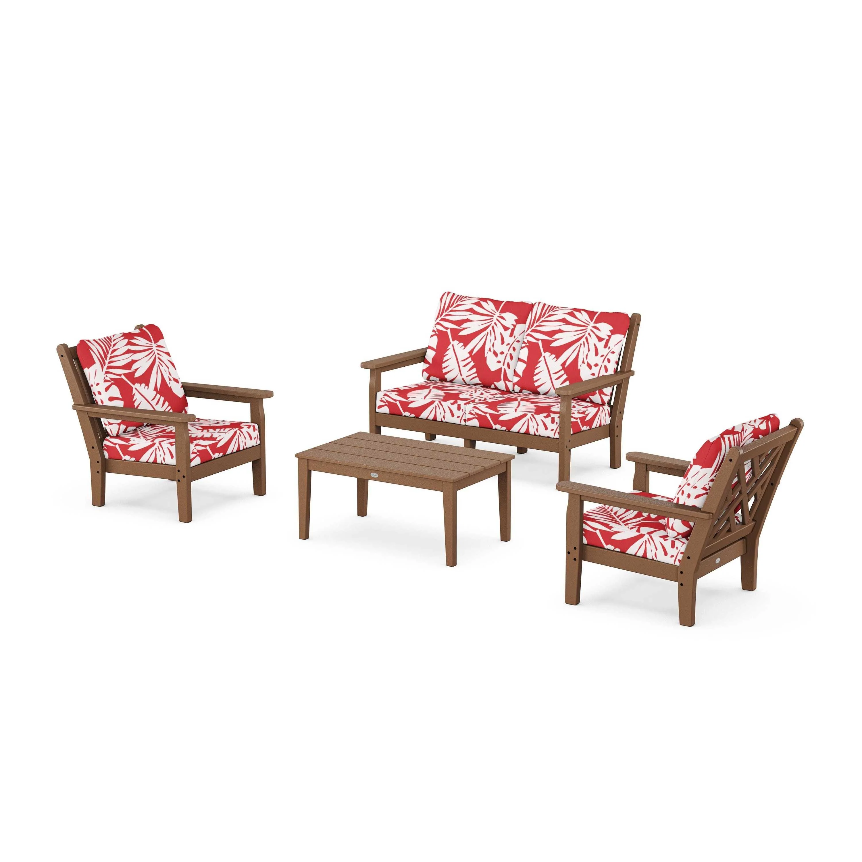 Chippendale 4-Piece Deep Seating Set with Loveseat - Image 25