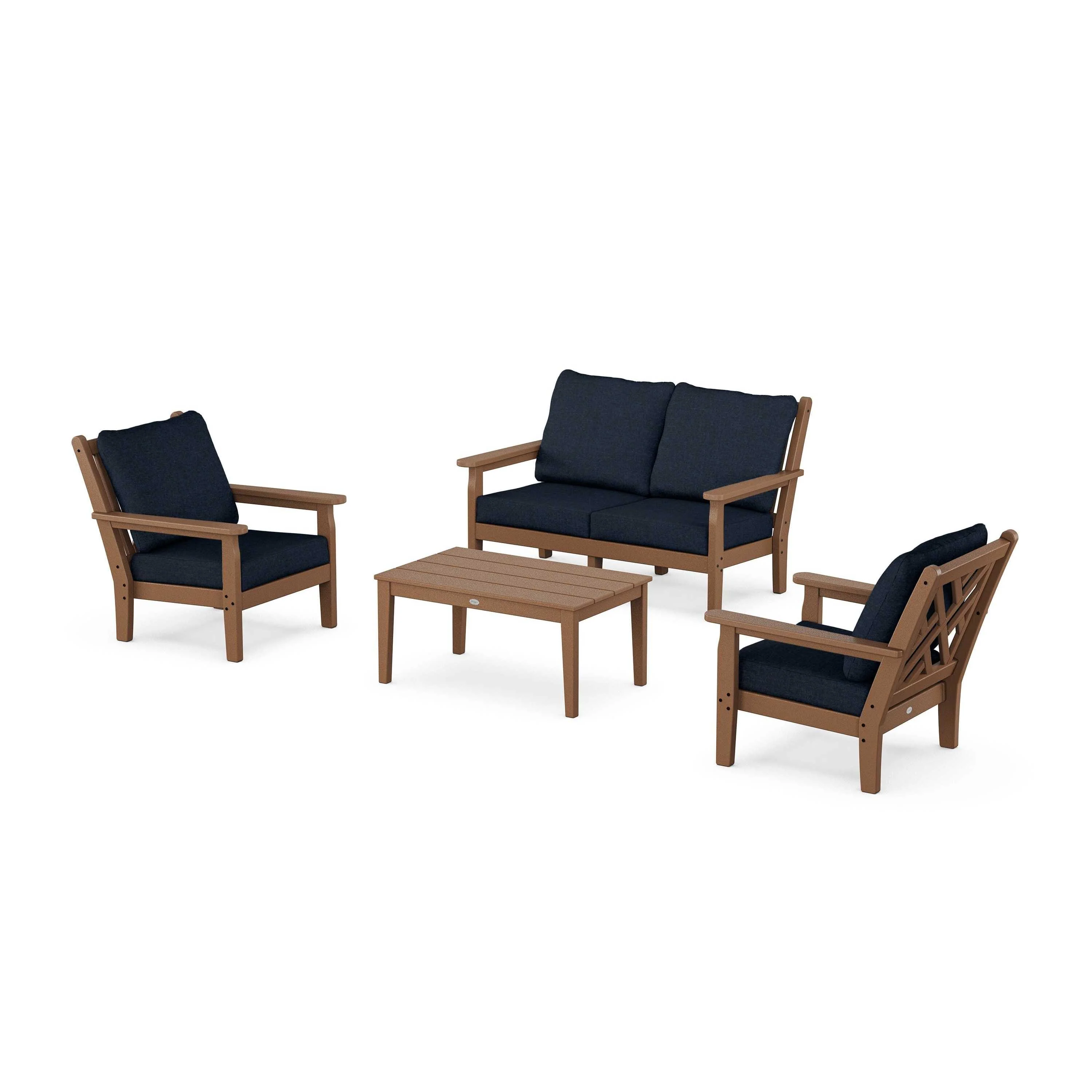 Chippendale 4-Piece Deep Seating Set with Loveseat - Image 29