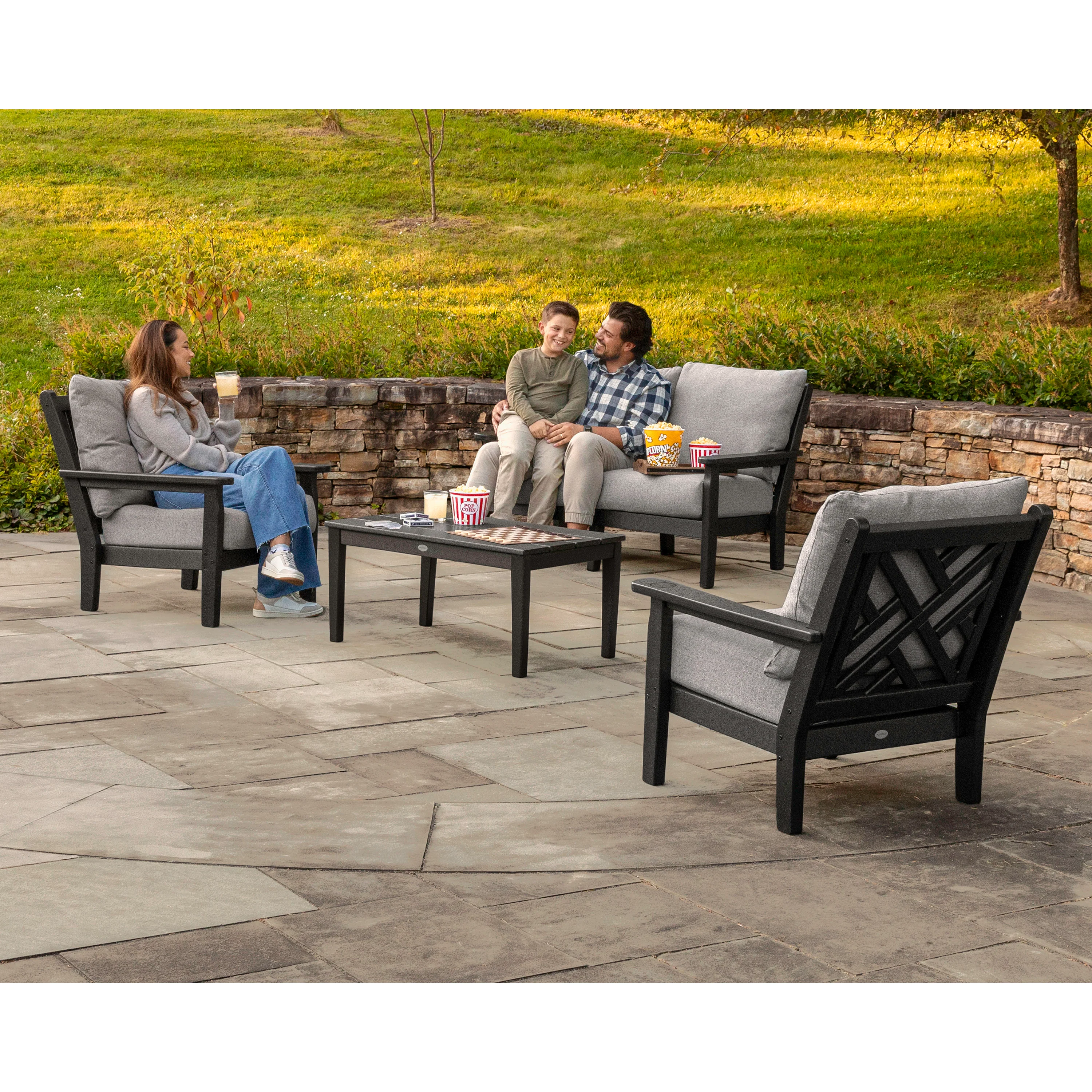 Chippendale 4-Piece Deep Seating Set with Loveseat - Image 4