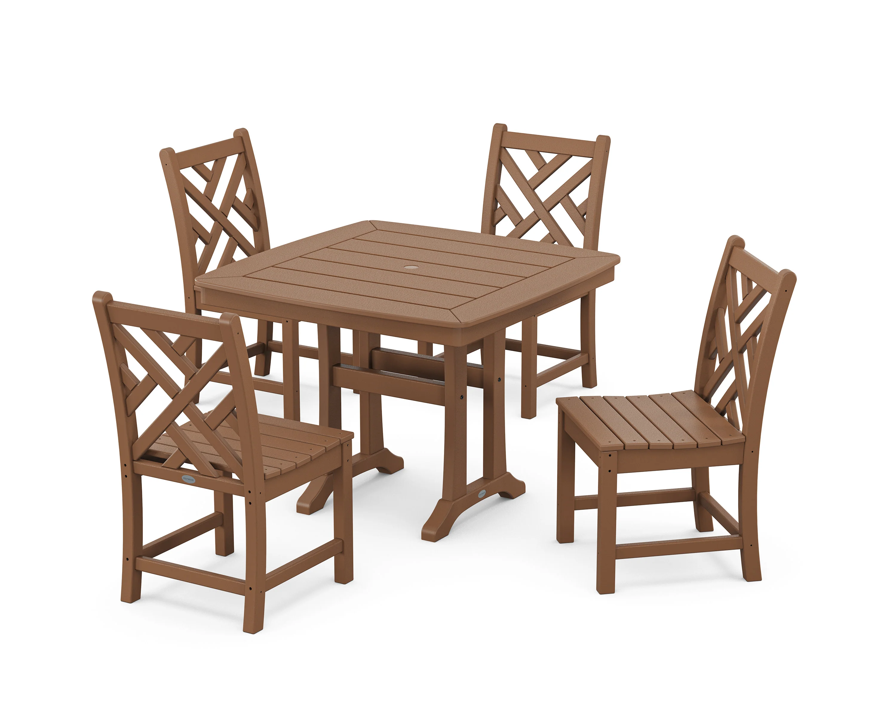 Chippendale Side Chair 5-Piece Dining Set with Trestle Legs - Image 6