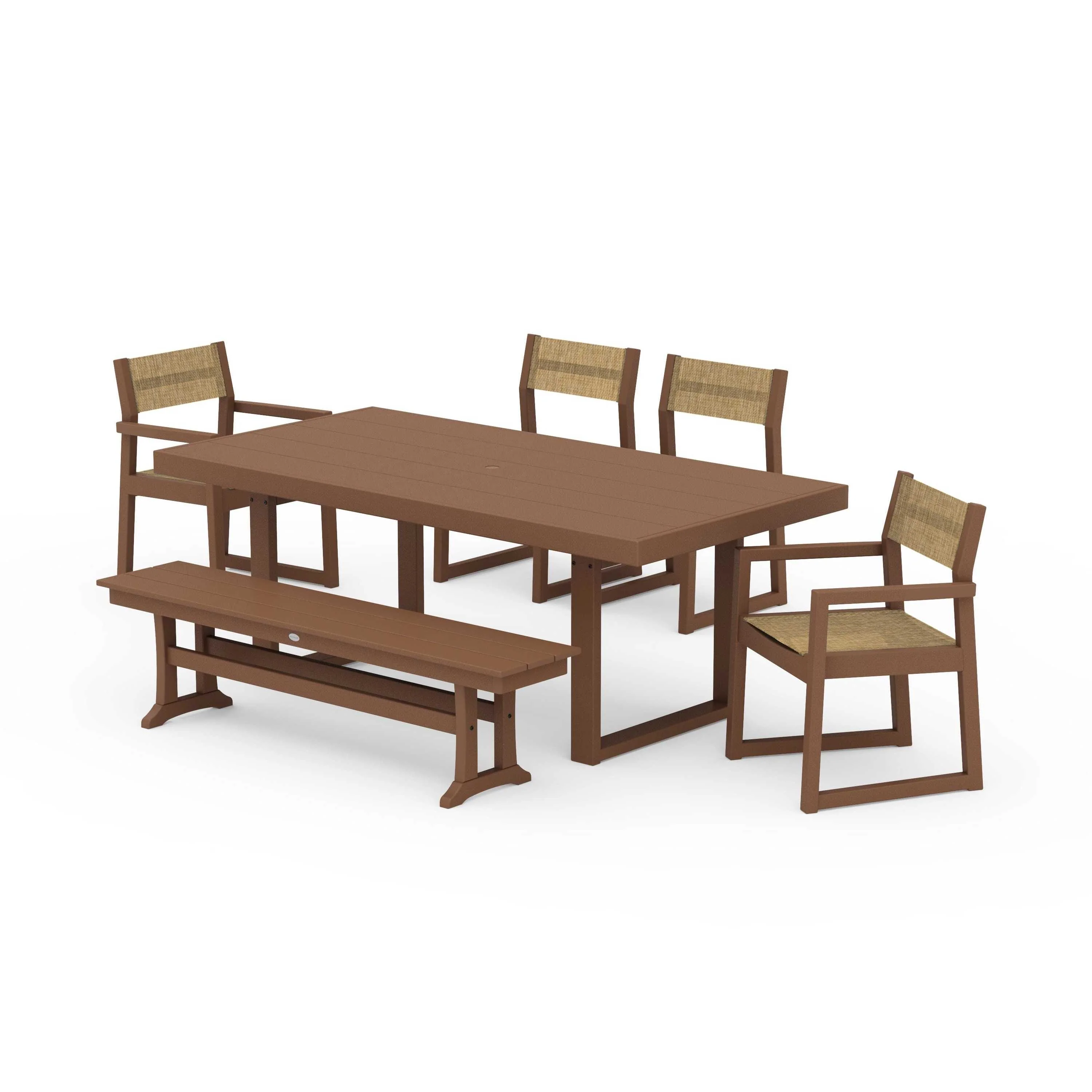 EDGE Sling 6-Piece Dining Set with Bench - Image 103