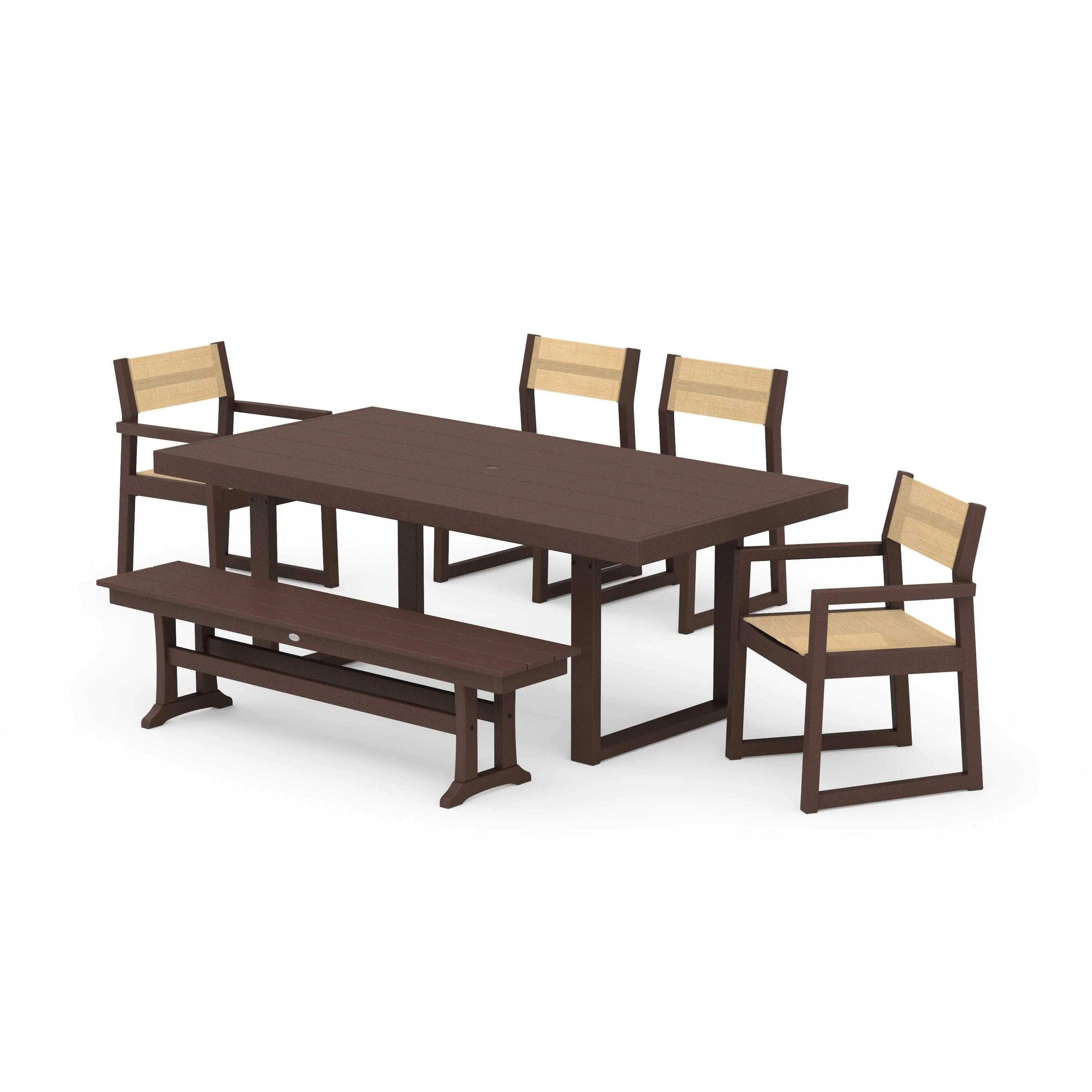 EDGE Sling 6-Piece Dining Set with Bench - Image 104