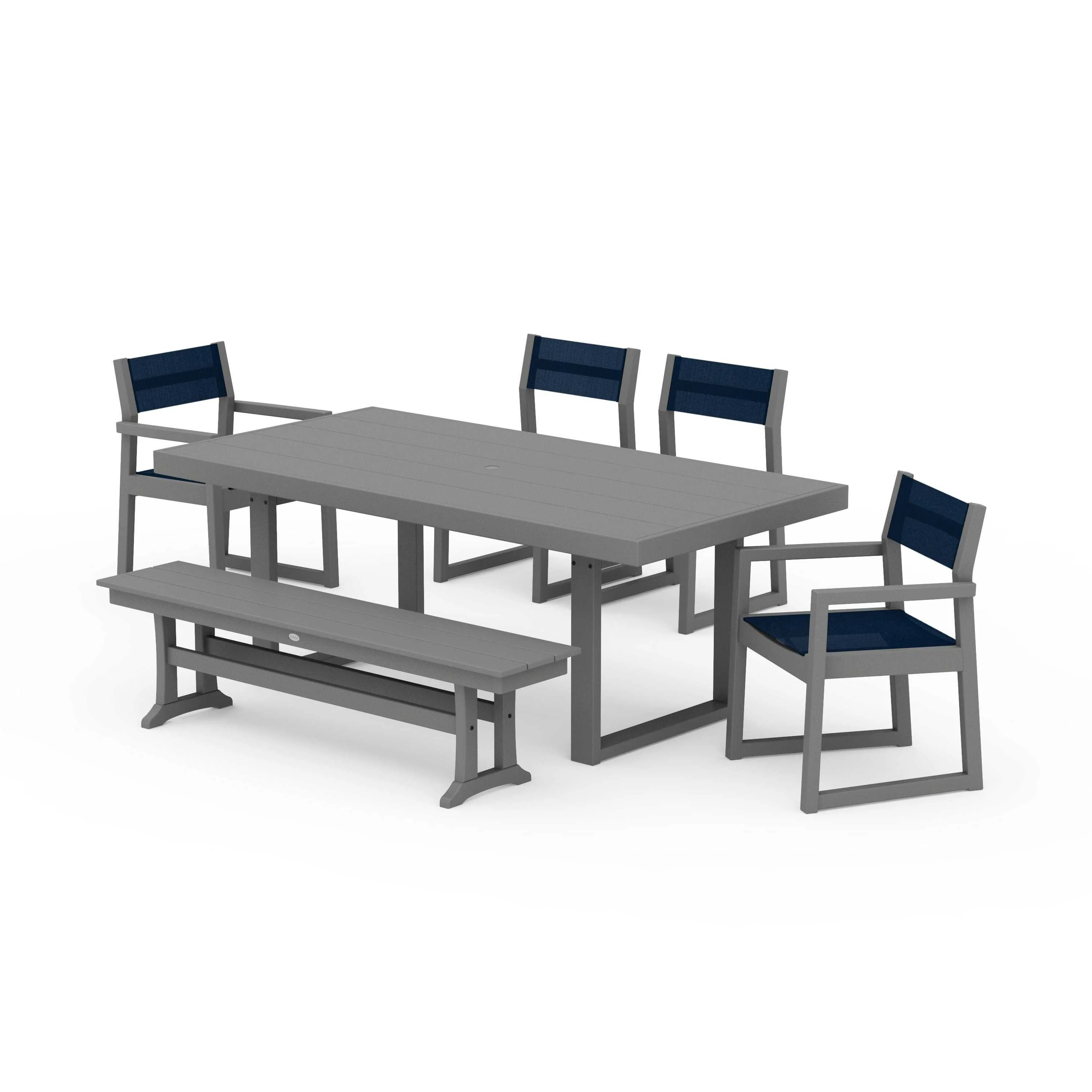 EDGE Sling 6-Piece Dining Set with Bench - Image 108