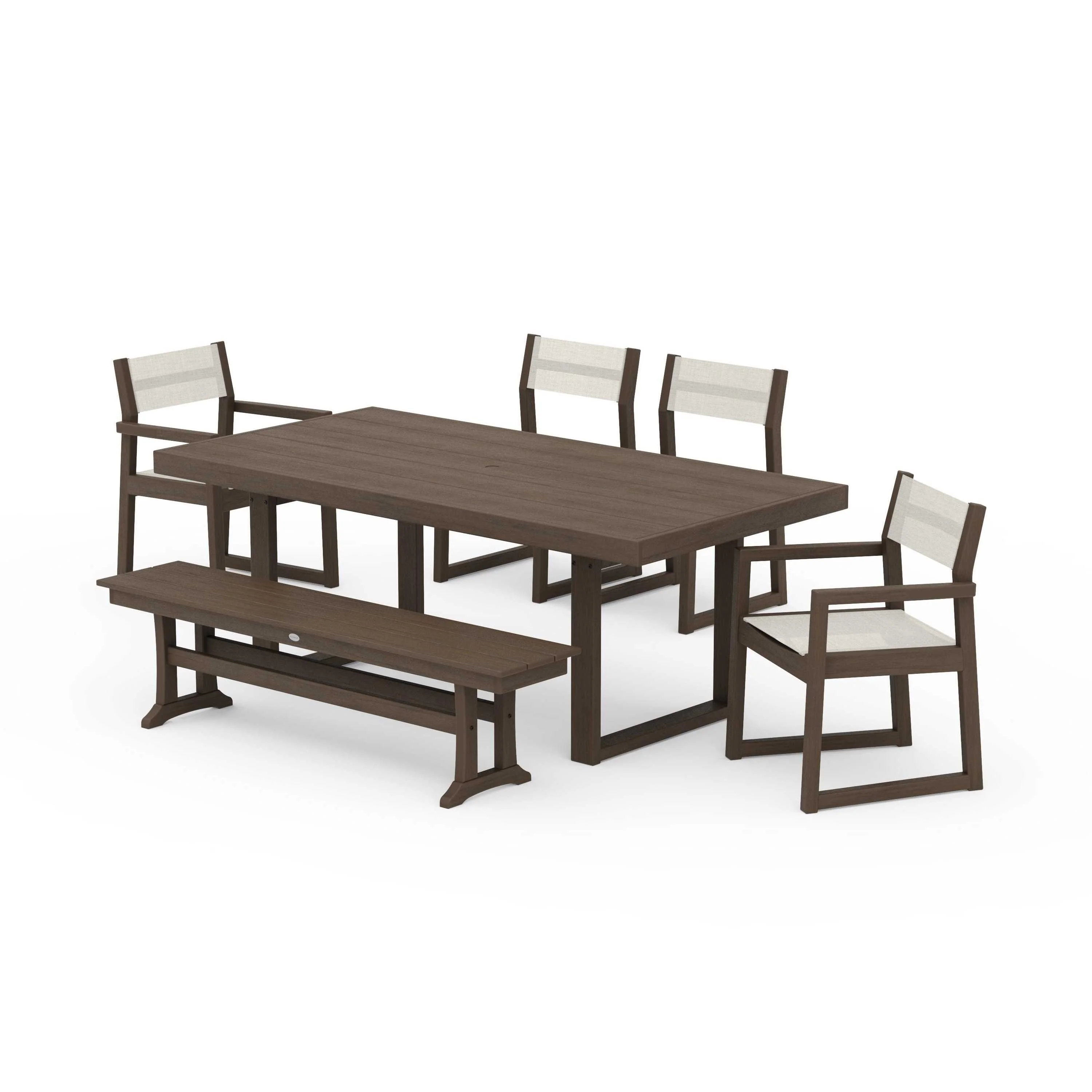 EDGE Sling 6-Piece Dining Set with Bench - Image 116