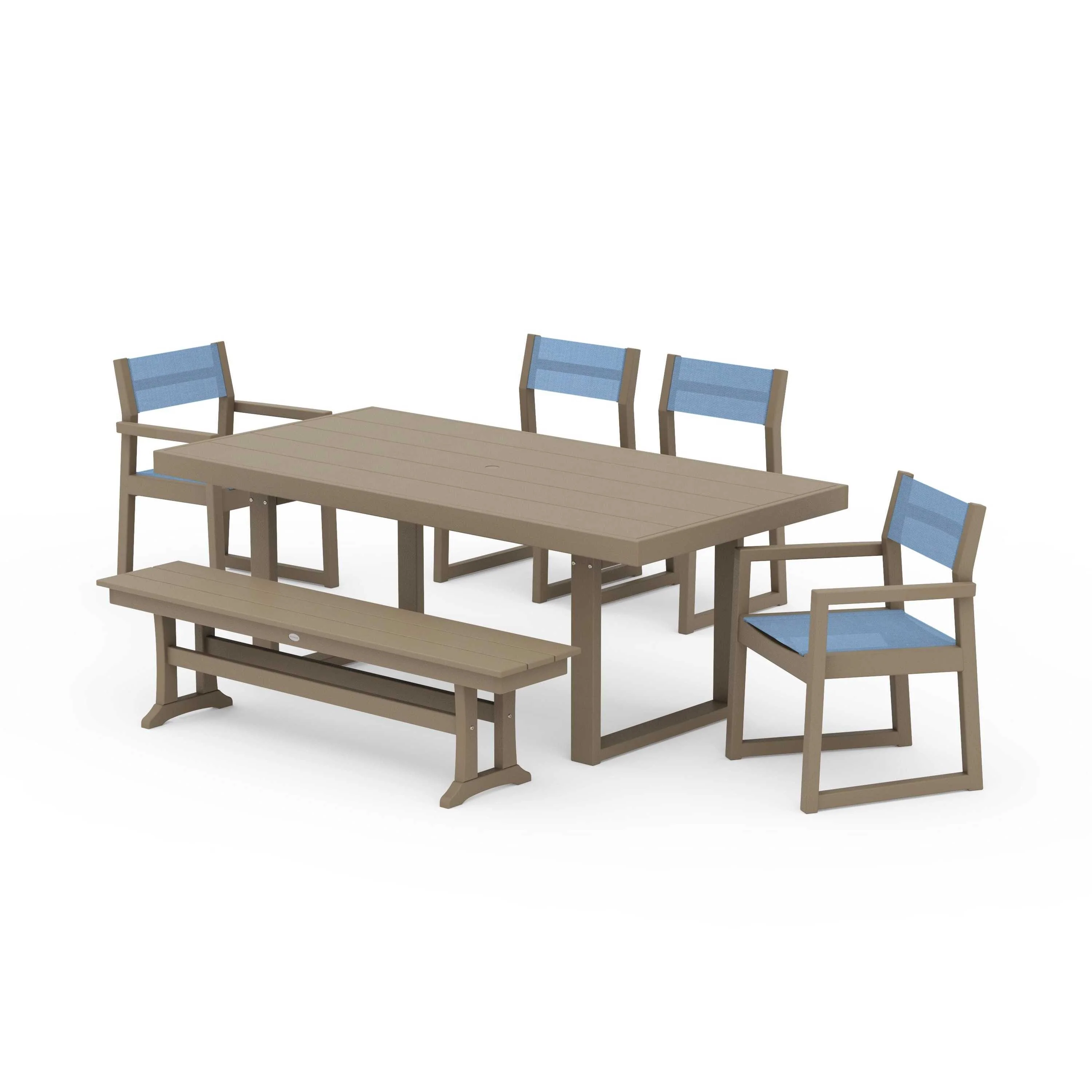 EDGE Sling 6-Piece Dining Set with Bench - Image 124
