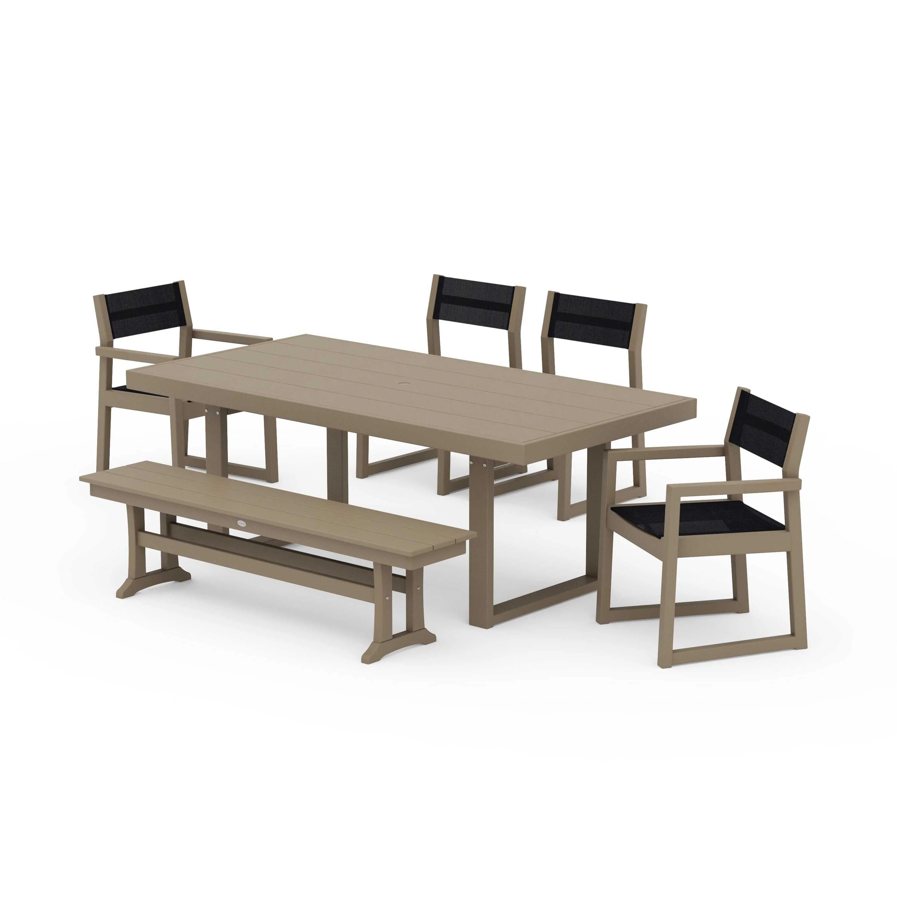 EDGE Sling 6-Piece Dining Set with Bench - Image 127