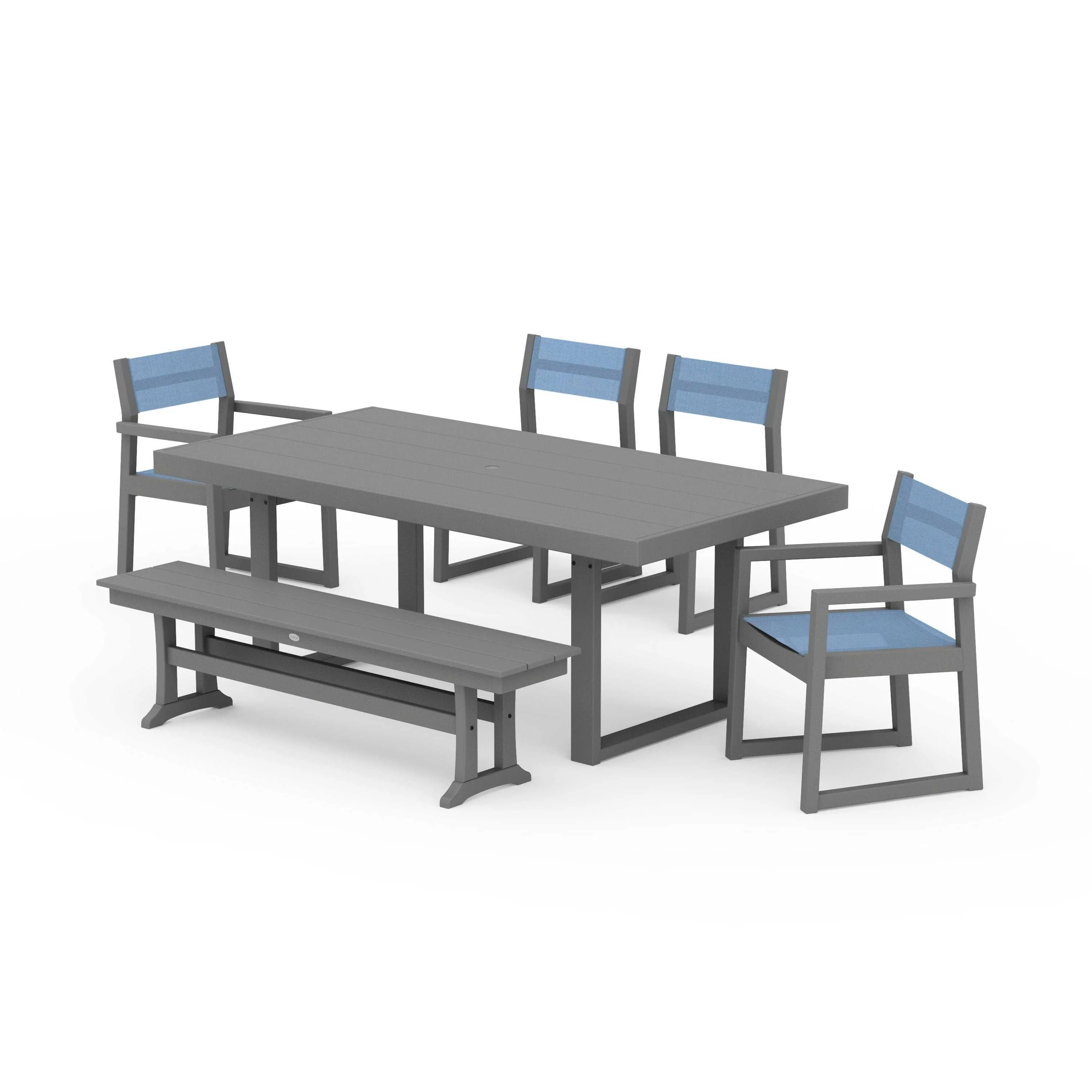EDGE Sling 6-Piece Dining Set with Bench - Image 132