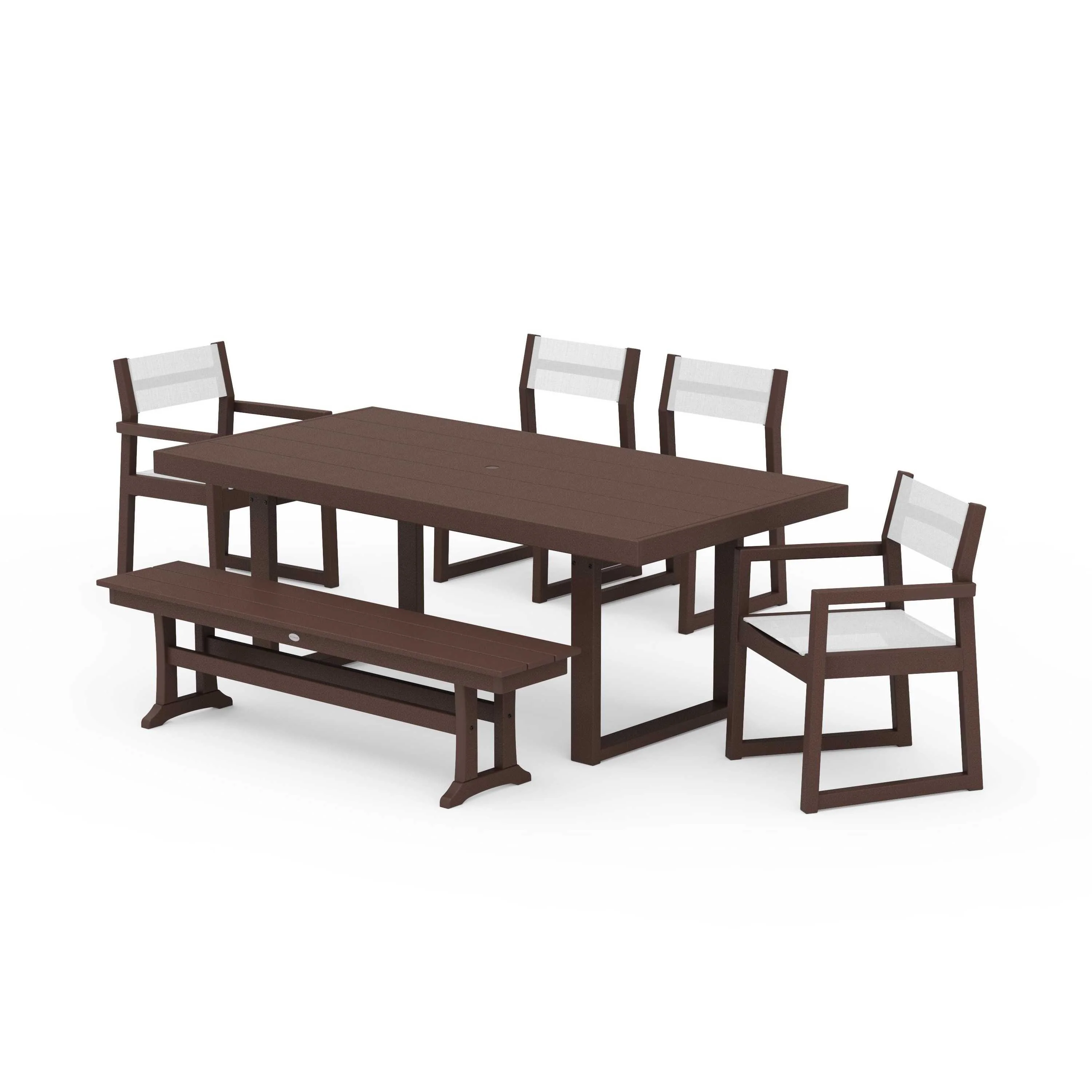EDGE Sling 6-Piece Dining Set with Bench - Image 142