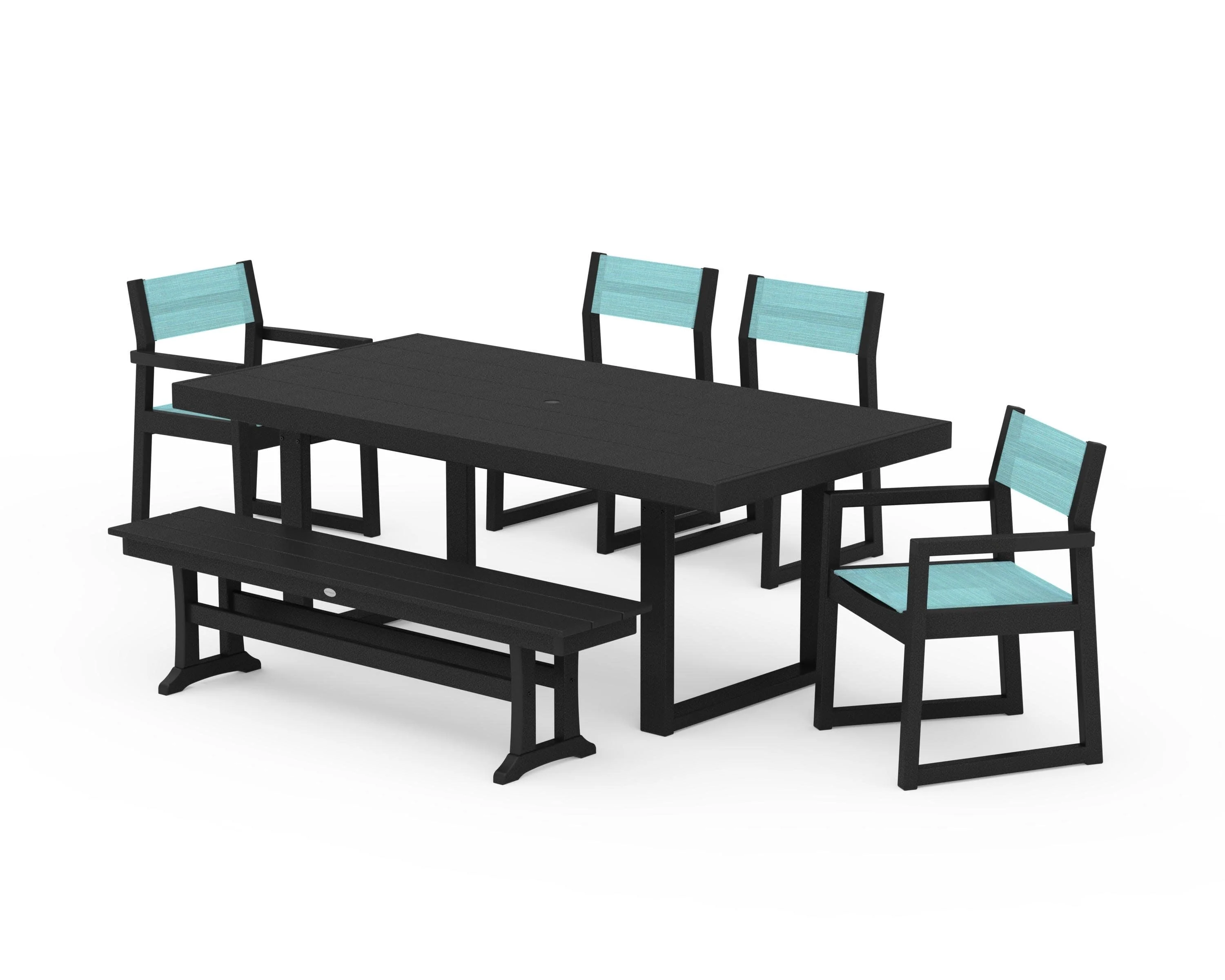 EDGE Sling 6-Piece Dining Set with Bench - Image 21