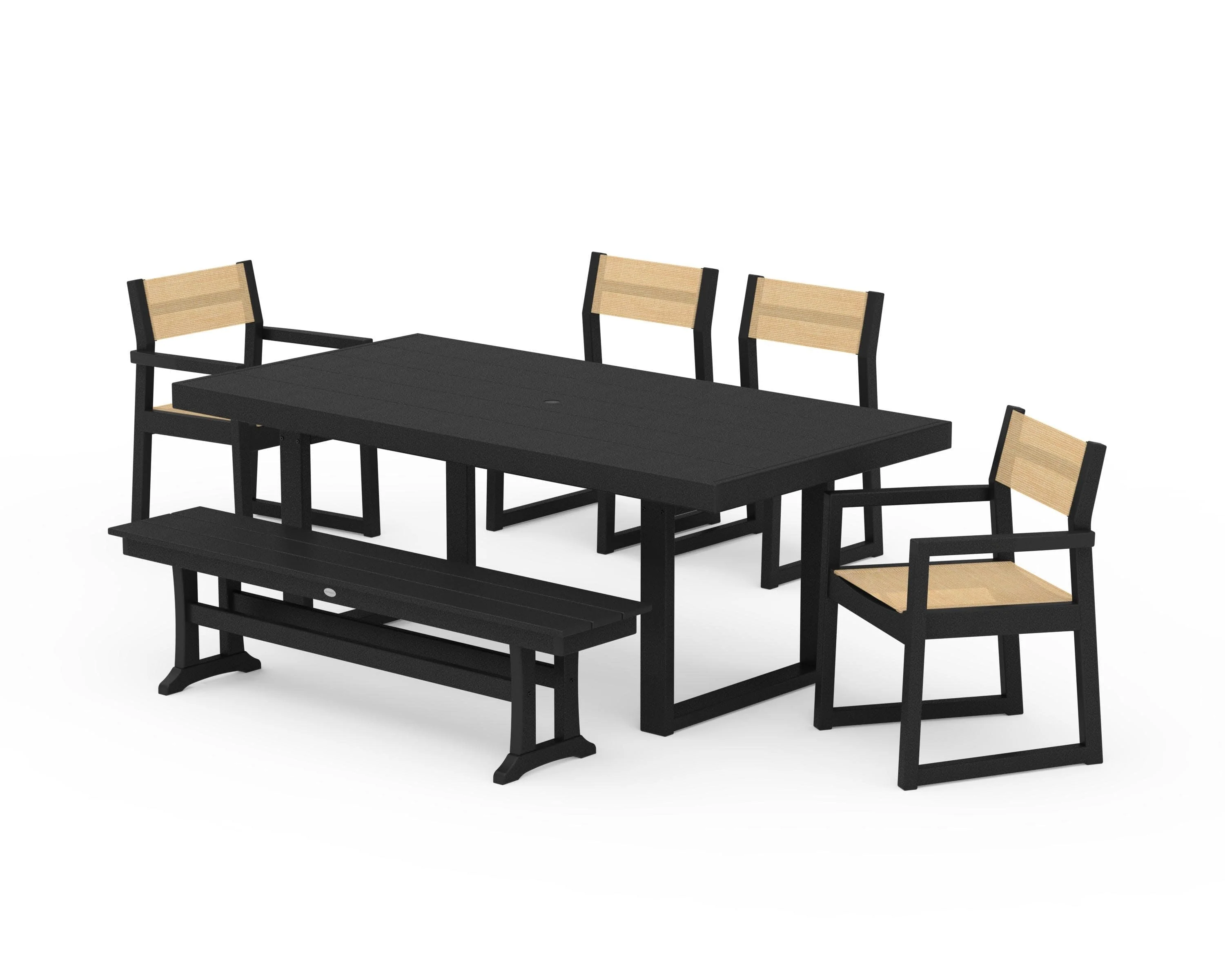 EDGE Sling 6-Piece Dining Set with Bench - Image 23