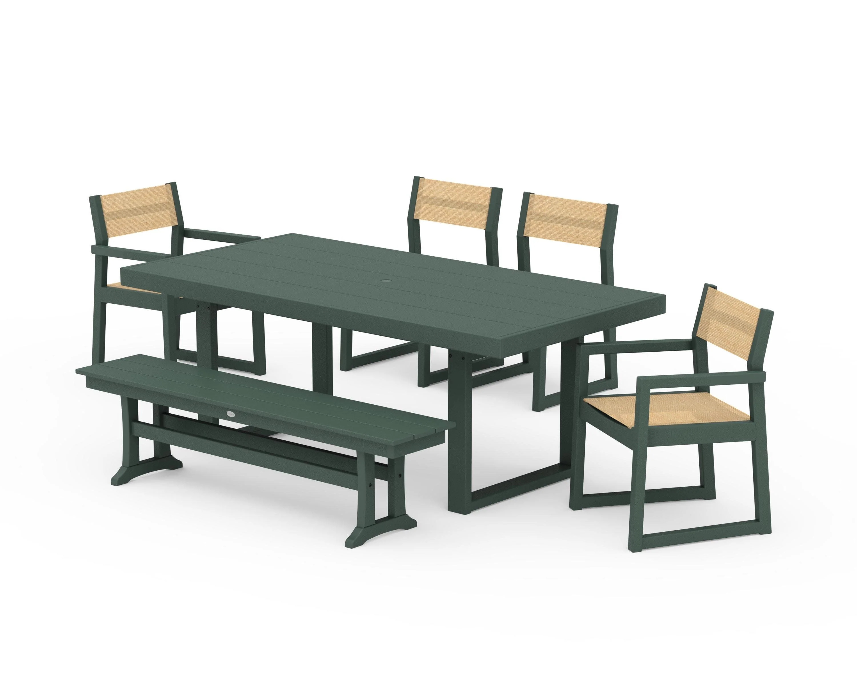EDGE Sling 6-Piece Dining Set with Bench - Image 34