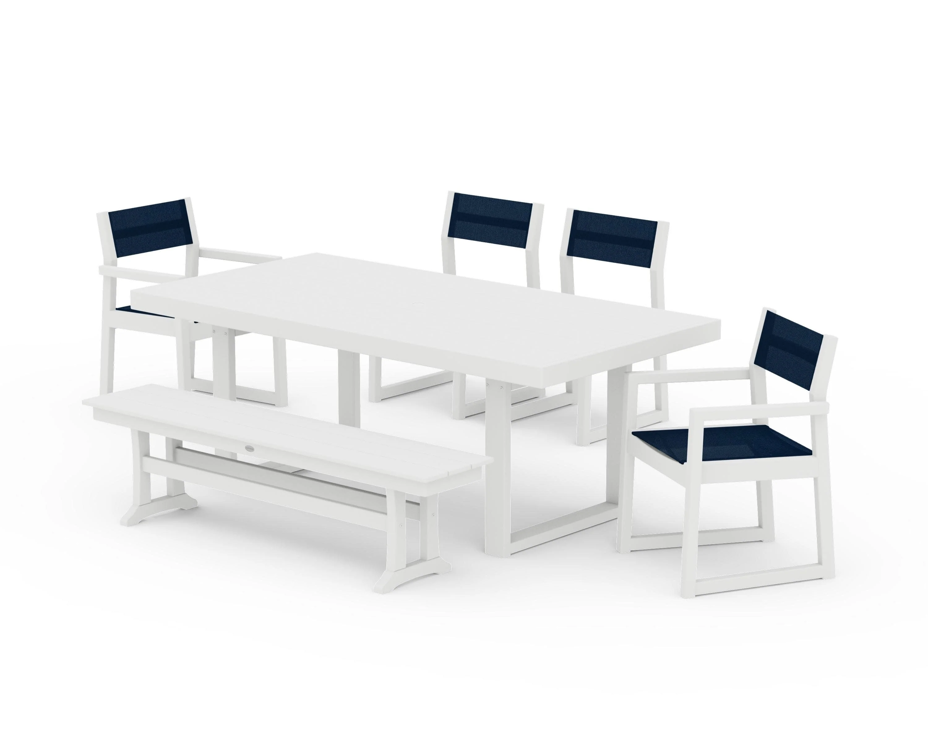 EDGE Sling 6-Piece Dining Set with Bench - Image 36
