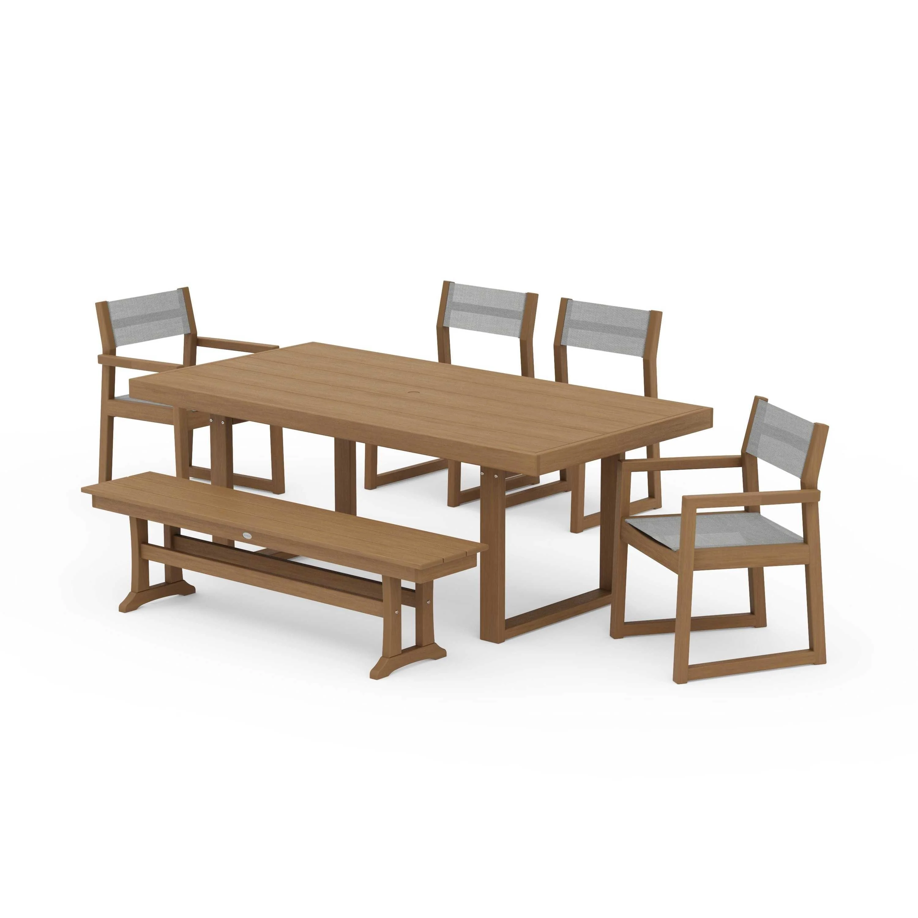 EDGE Sling 6-Piece Dining Set with Bench - Image 51