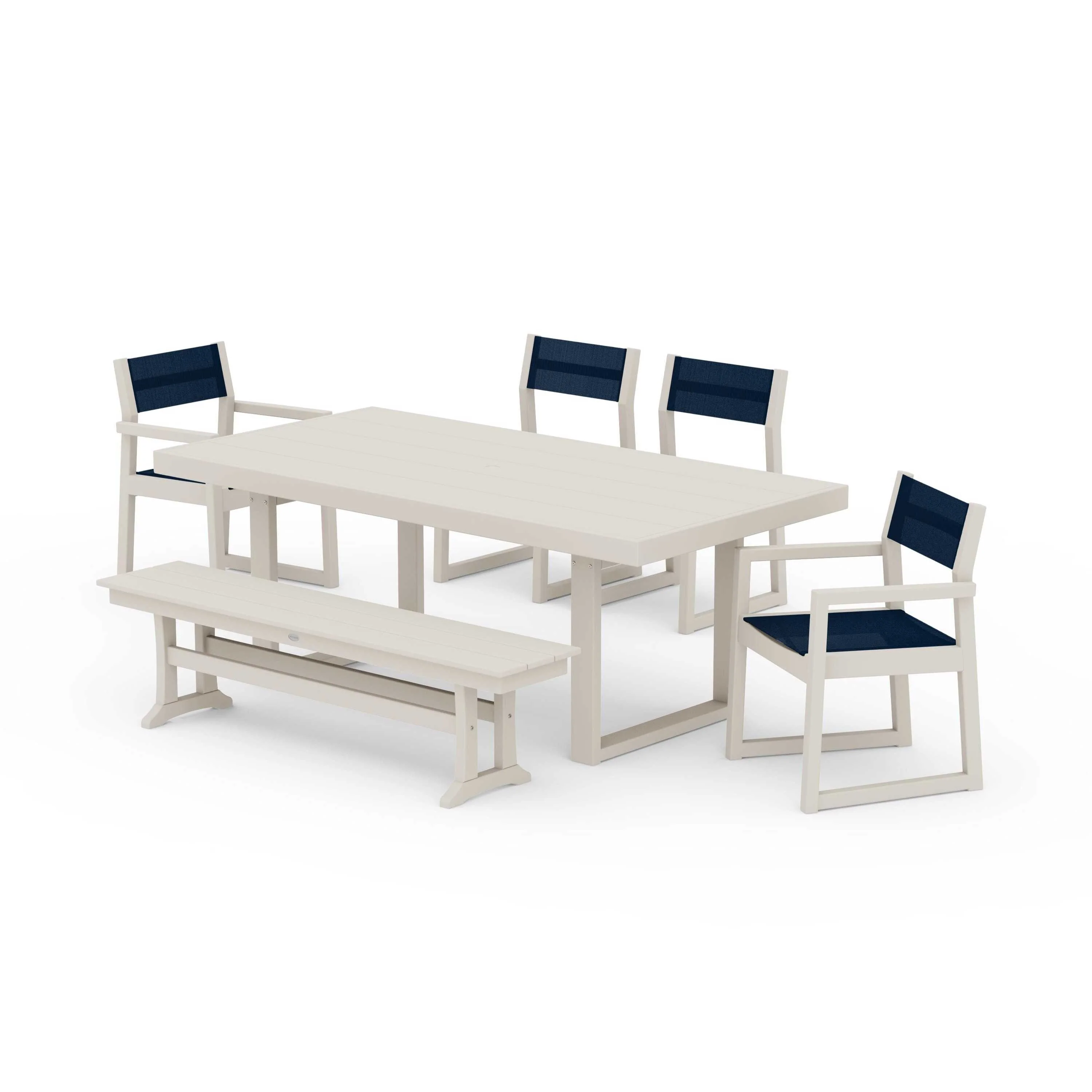 EDGE Sling 6-Piece Dining Set with Bench - Image 56