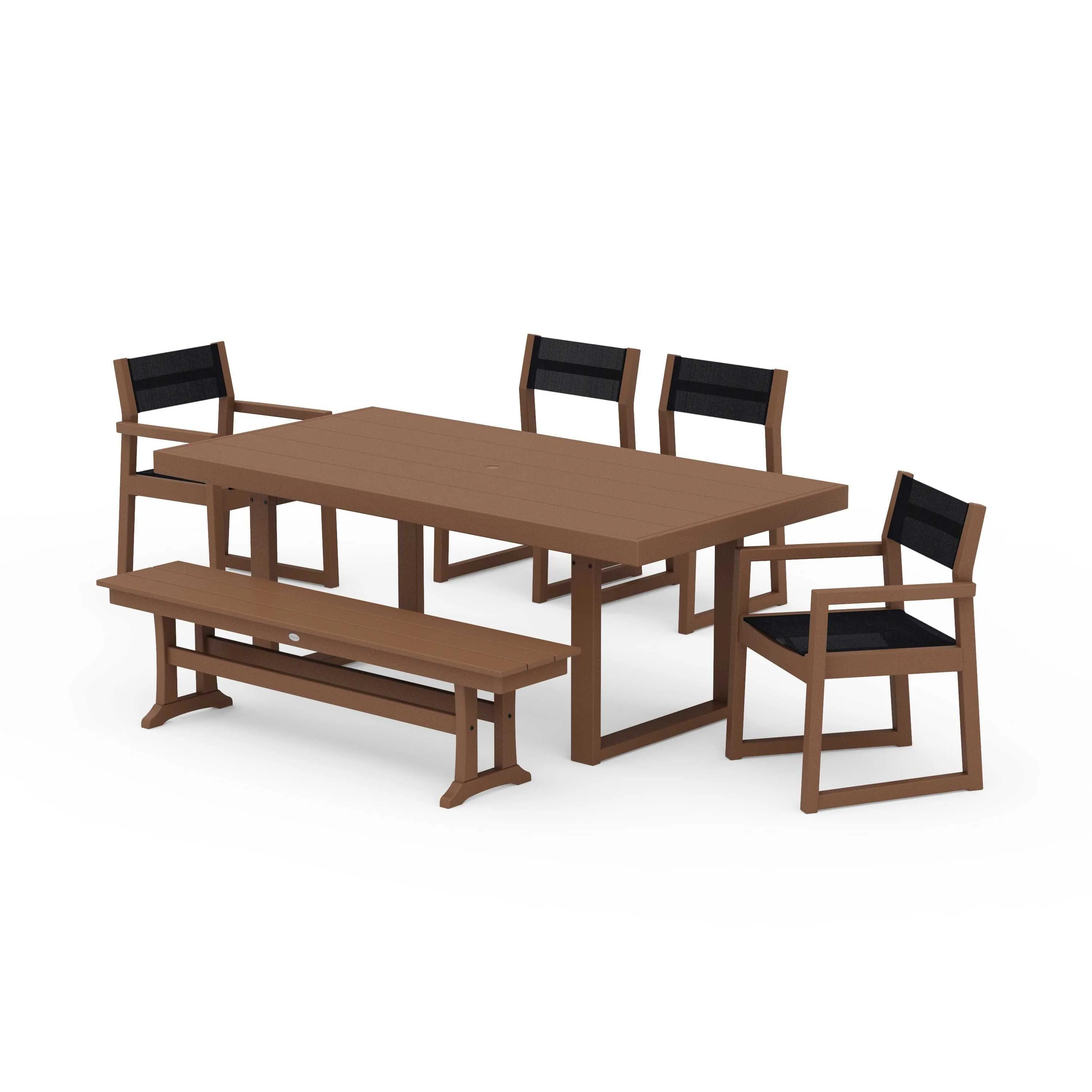 EDGE Sling 6-Piece Dining Set with Bench - Image 63