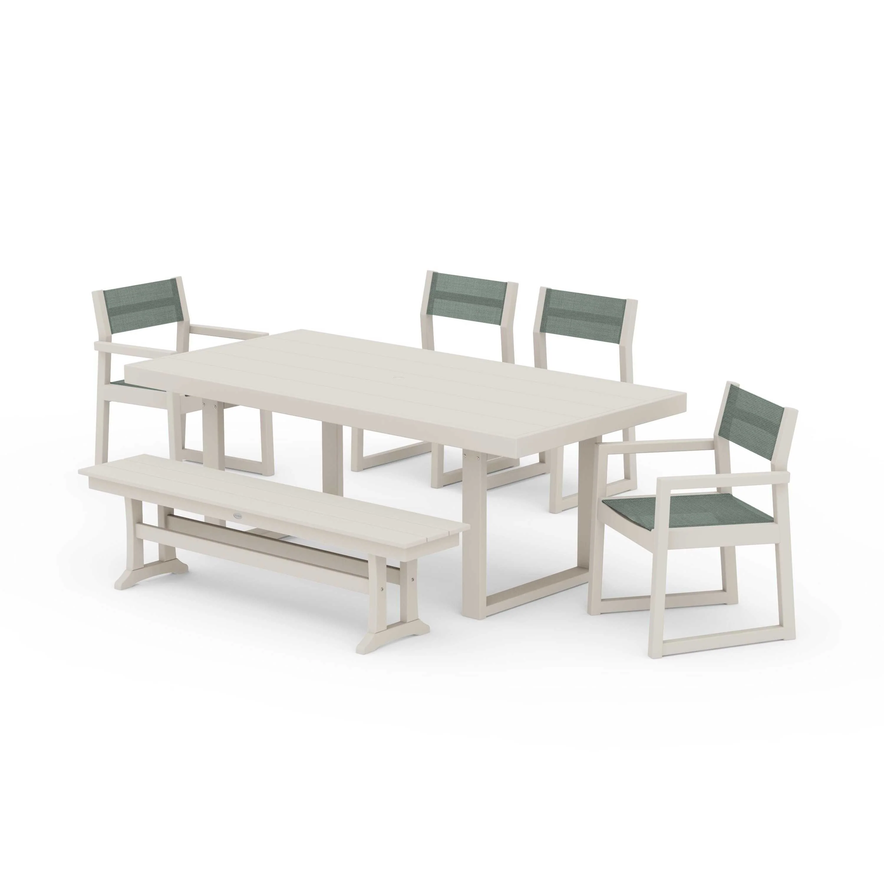 EDGE Sling 6-Piece Dining Set with Bench - Image 72