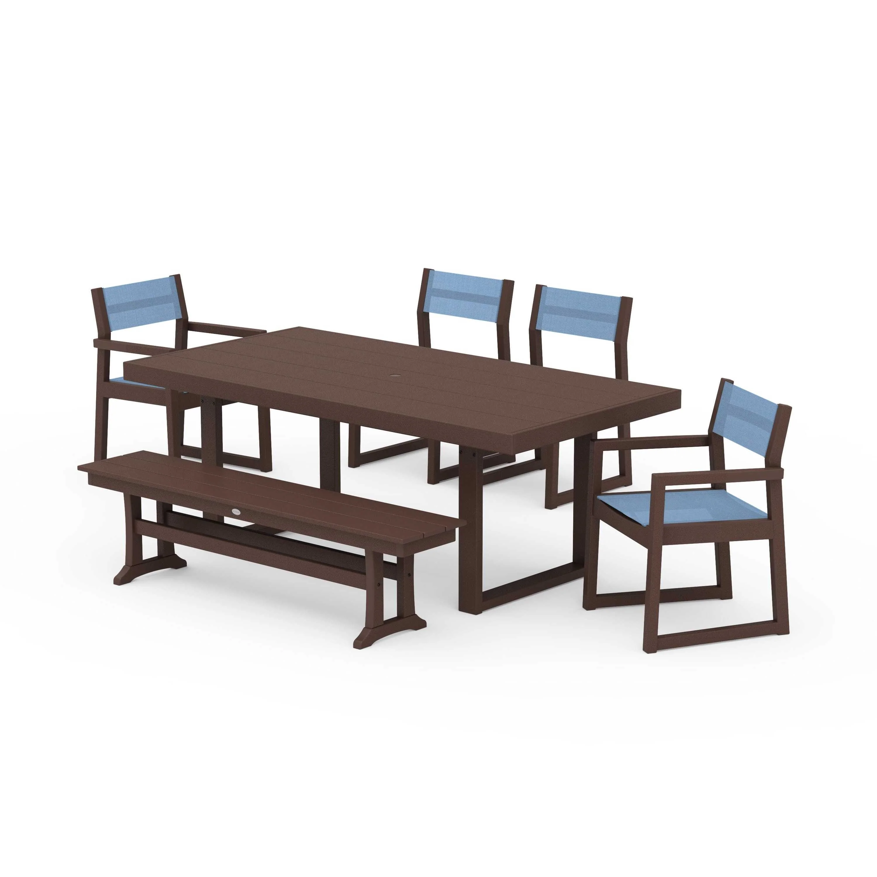 EDGE Sling 6-Piece Dining Set with Bench - Image 73