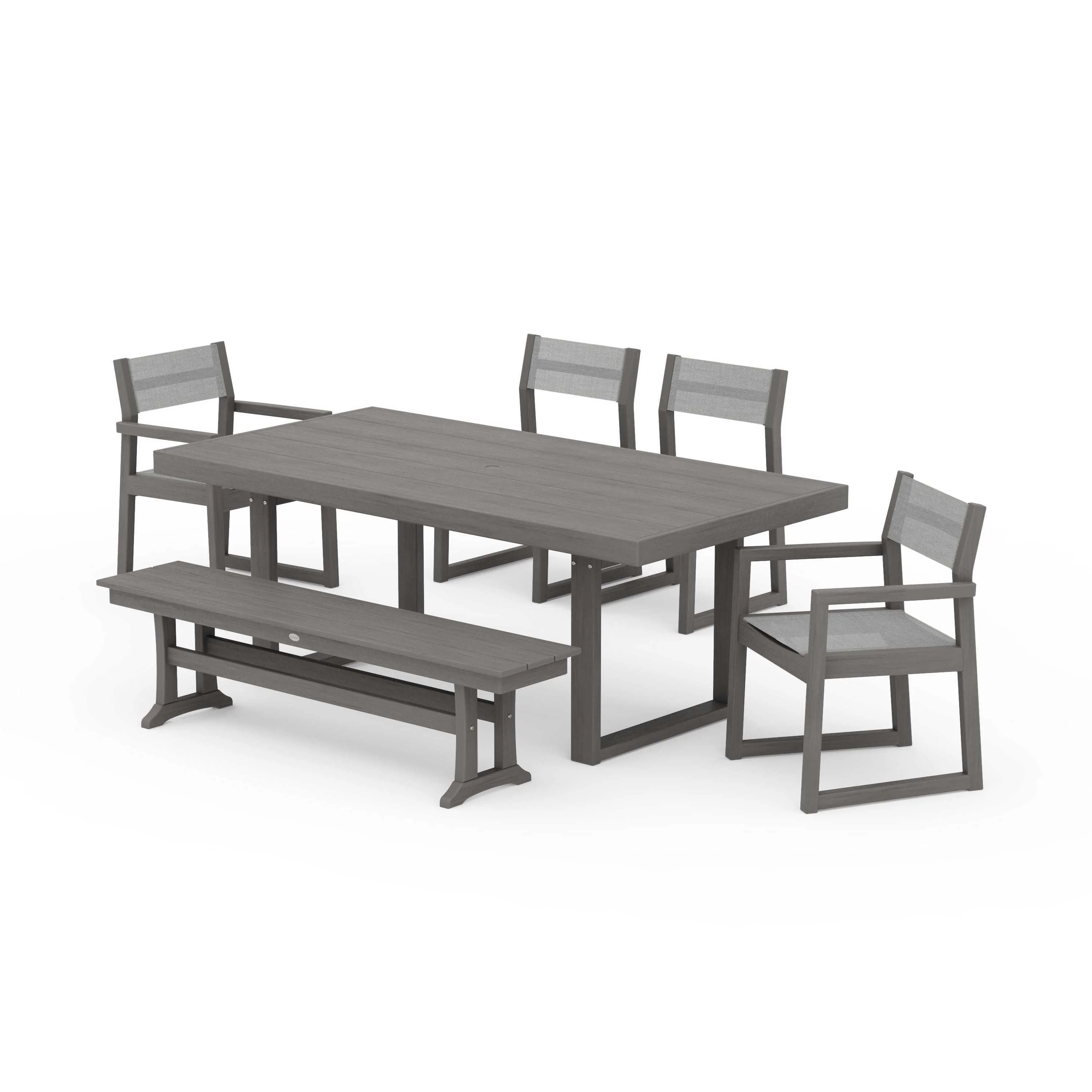 EDGE Sling 6-Piece Dining Set with Bench - Image 76