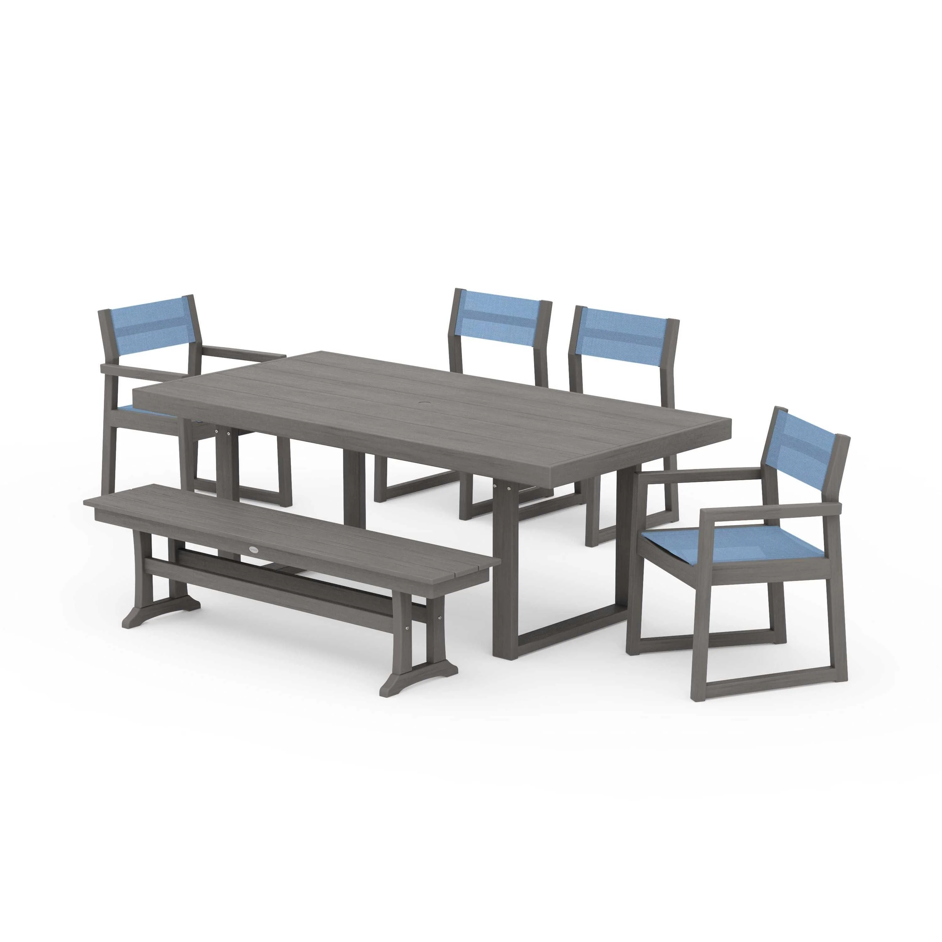 EDGE Sling 6-Piece Dining Set with Bench - Image 77