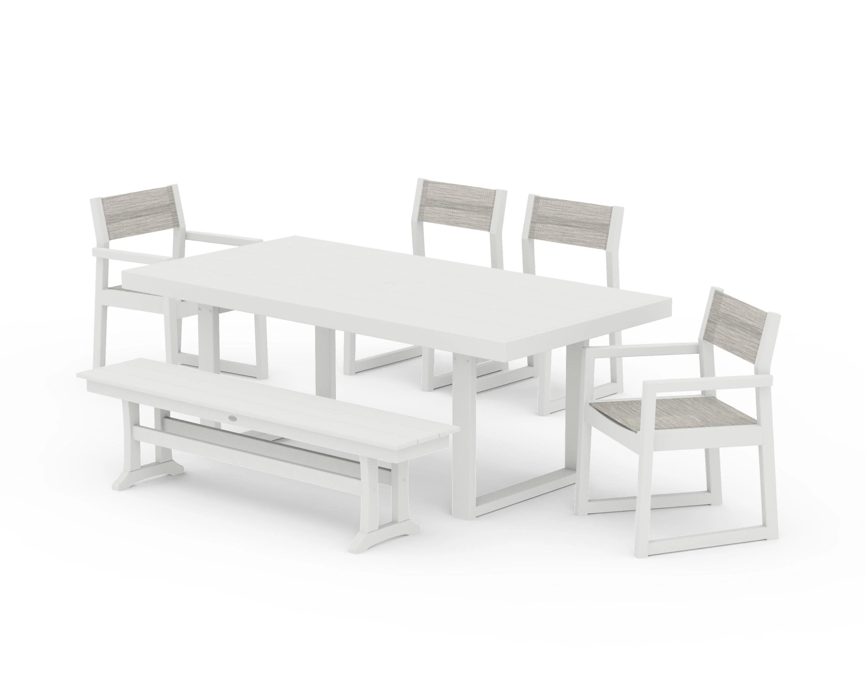 EDGE Sling 6-Piece Dining Set with Bench - Image 8