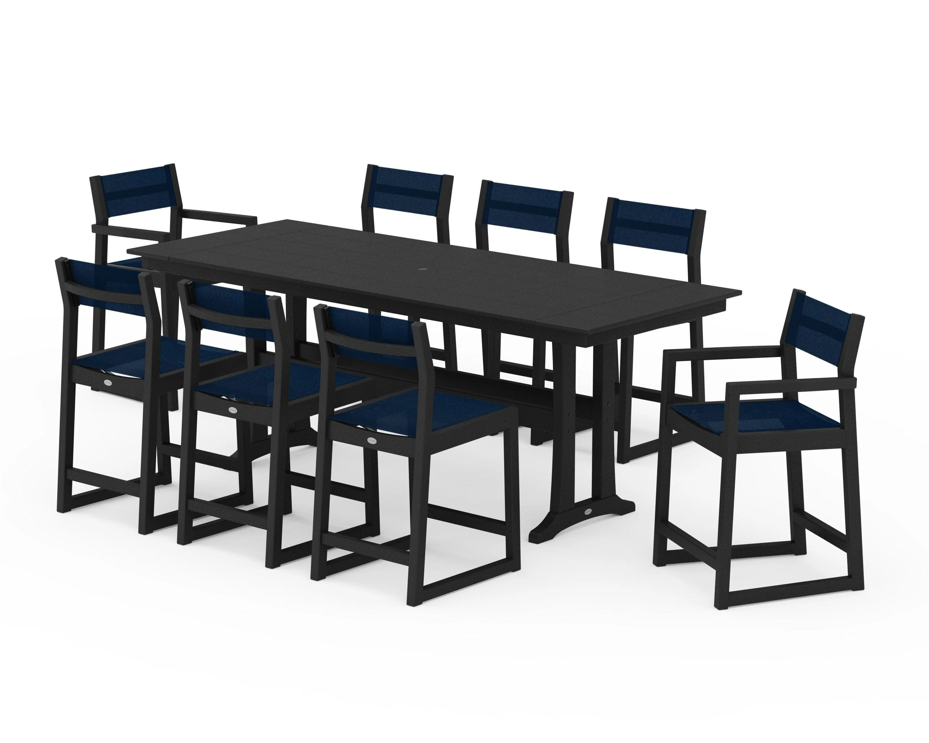 EDGE Sling 9-Piece Farmhouse Counter Set with Trestle Legs - Image 3