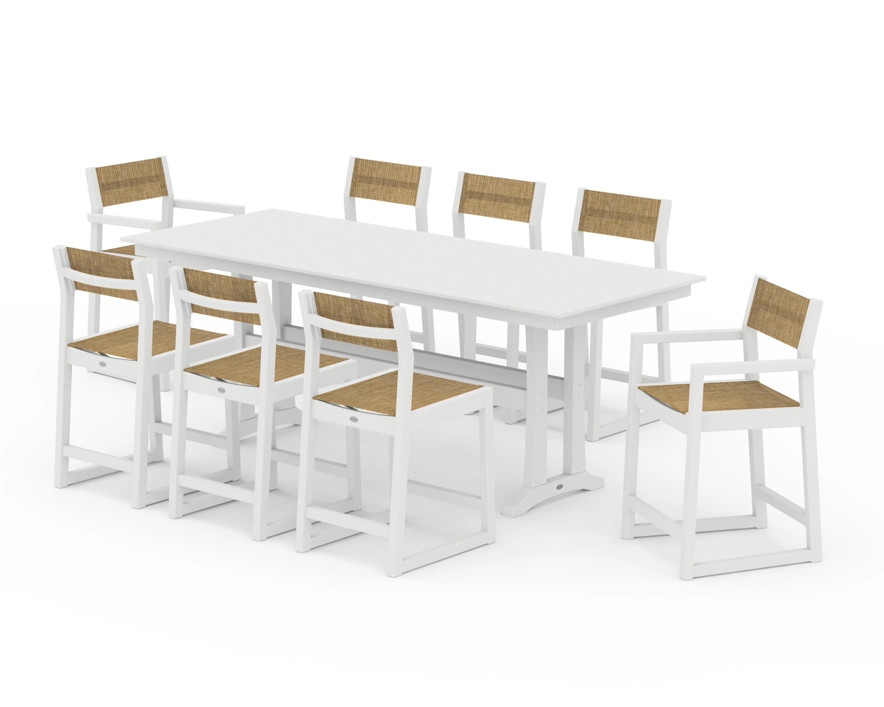 EDGE Sling 9-Piece Farmhouse Counter Set with Trestle Legs - Image 39