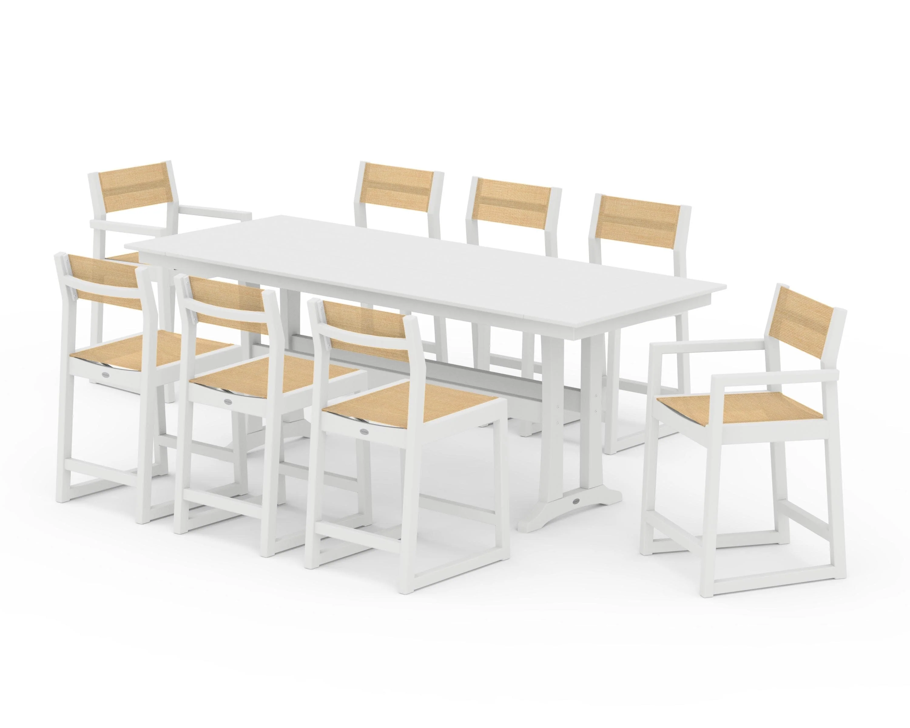 EDGE Sling 9-Piece Farmhouse Counter Set with Trestle Legs - Image 43