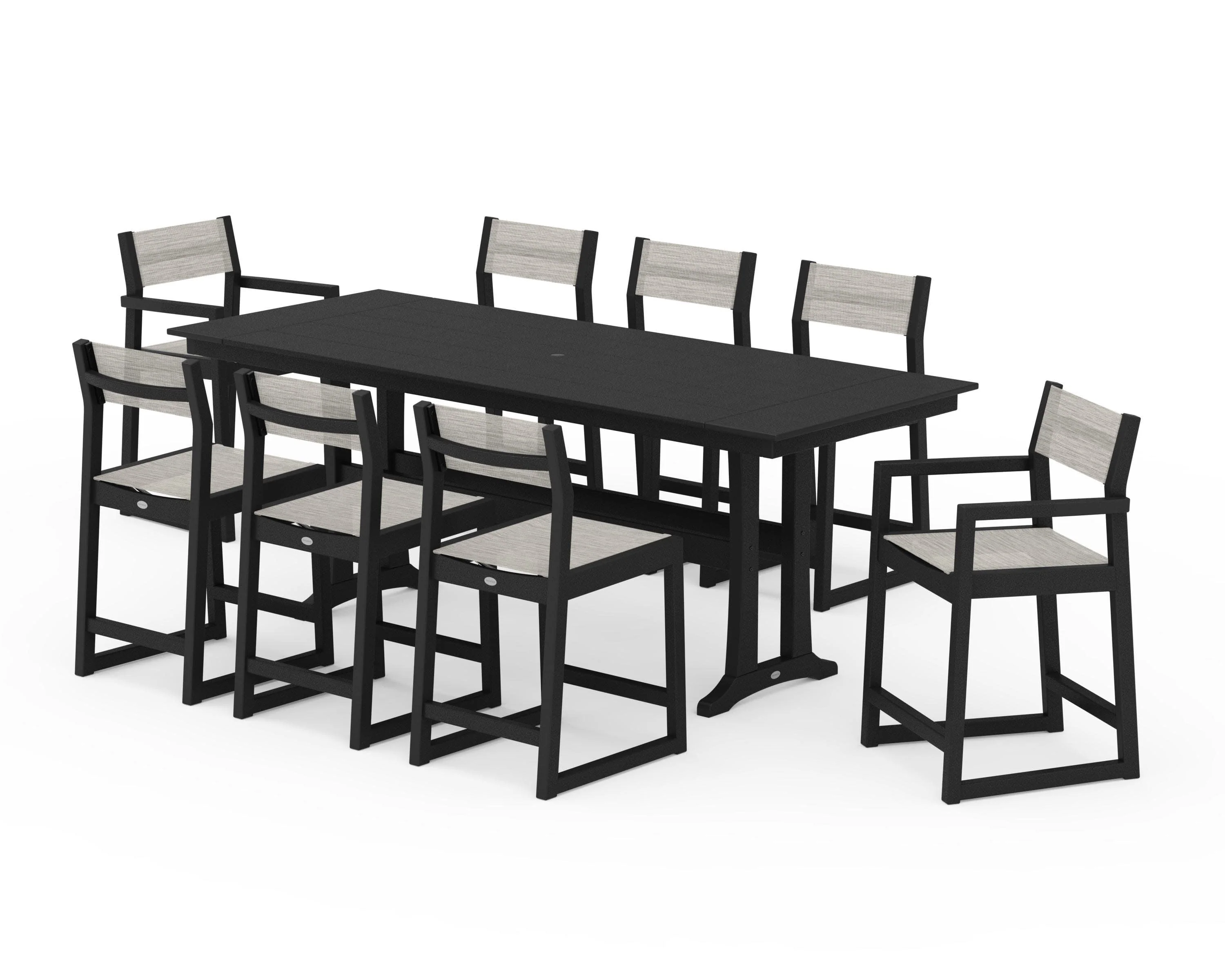 EDGE Sling 9-Piece Farmhouse Counter Set with Trestle Legs - Image 8