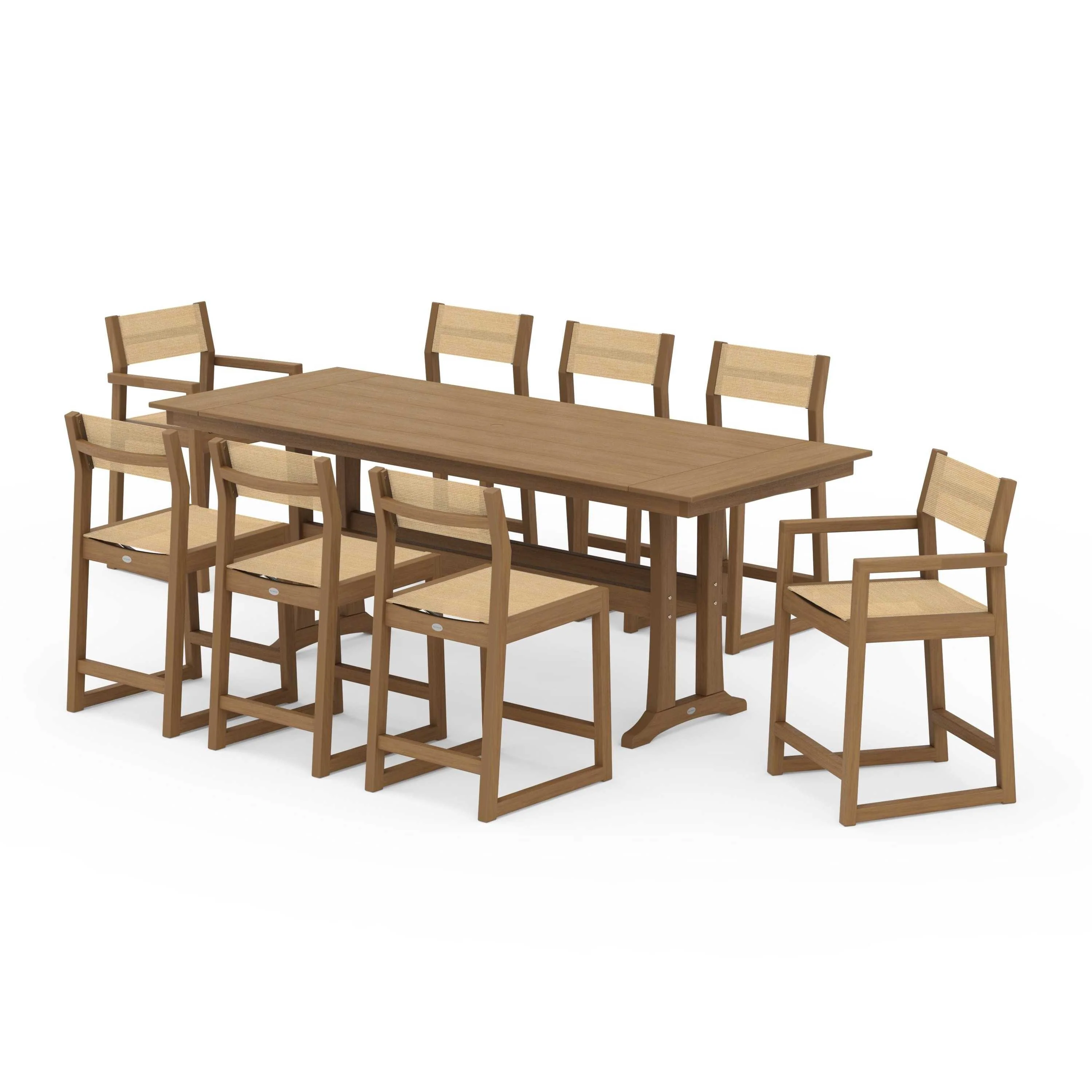 EDGE Sling 9-Piece Farmhouse Counter Set with Trestle Legs - Image 88