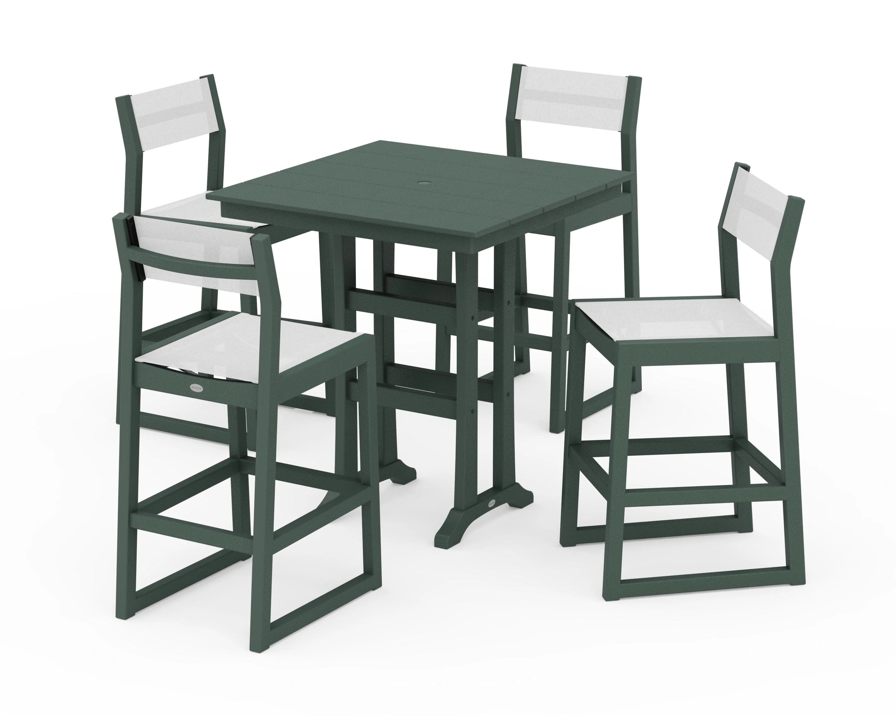 EDGE Sling Arm Chair 5-Piece Farmhouse Bar Set with Trestle Legs - Image 34