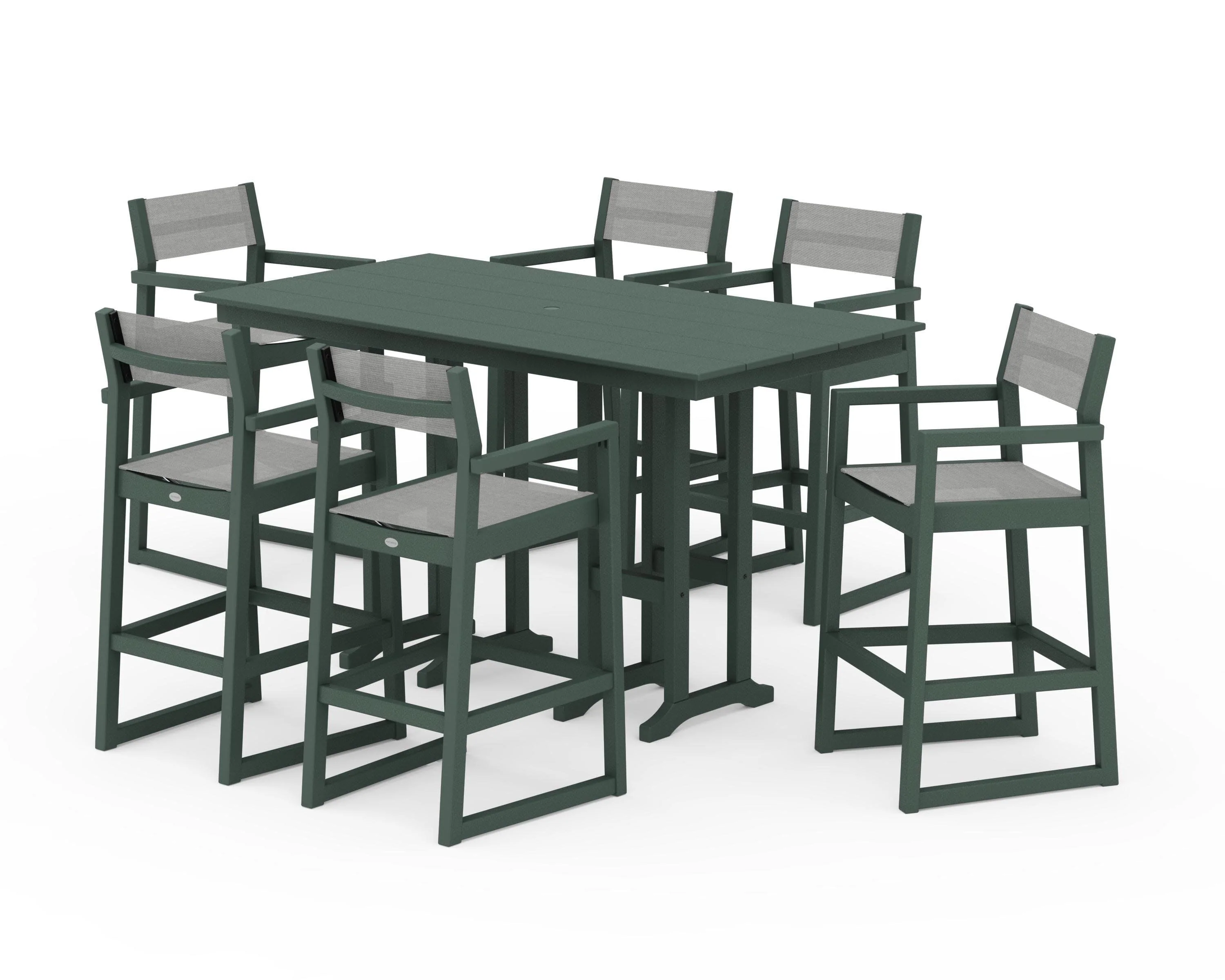 EDGE Sling Arm Chair 7-Piece Farmhouse Bar Set - Image 10