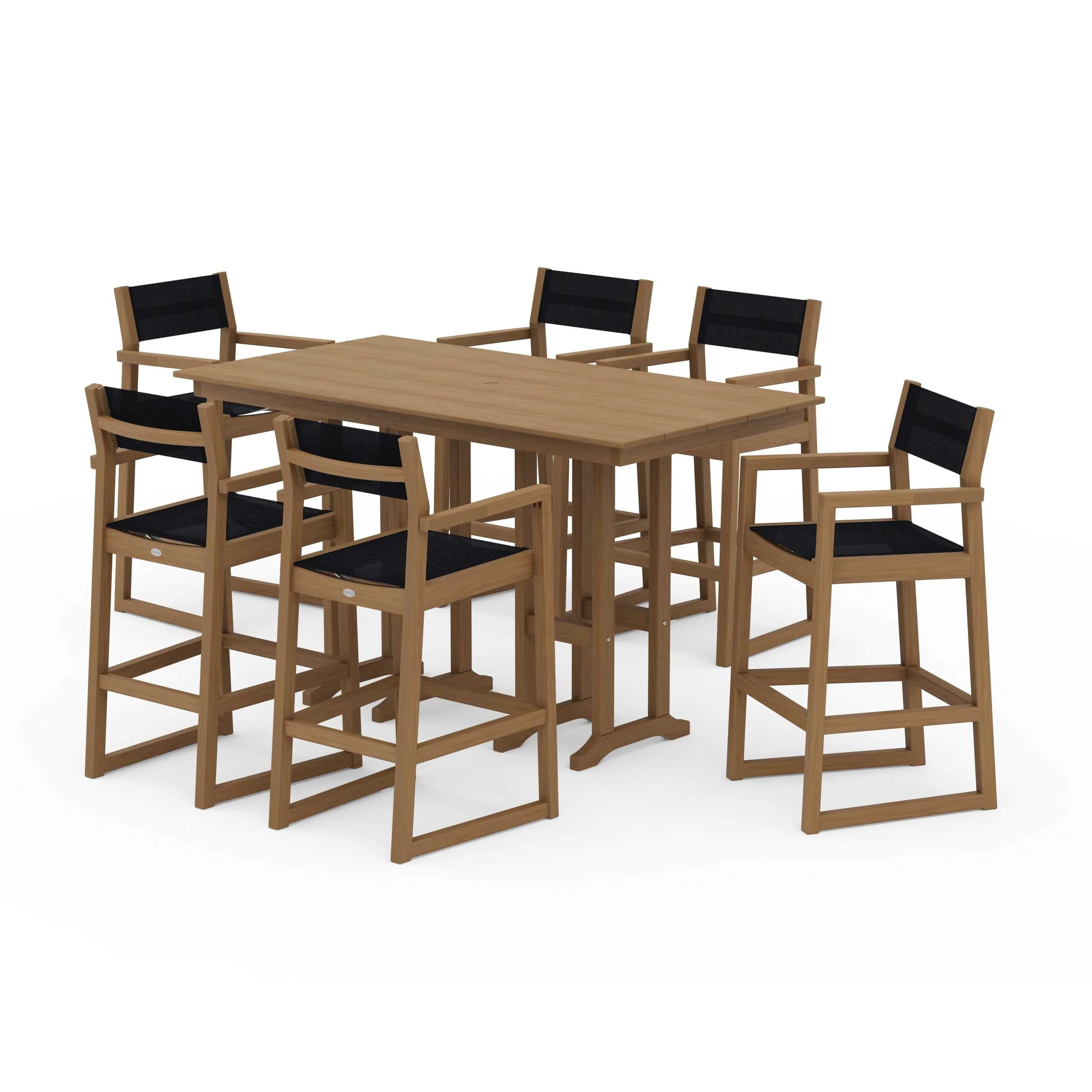 EDGE Sling Arm Chair 7-Piece Farmhouse Bar Set - Image 103