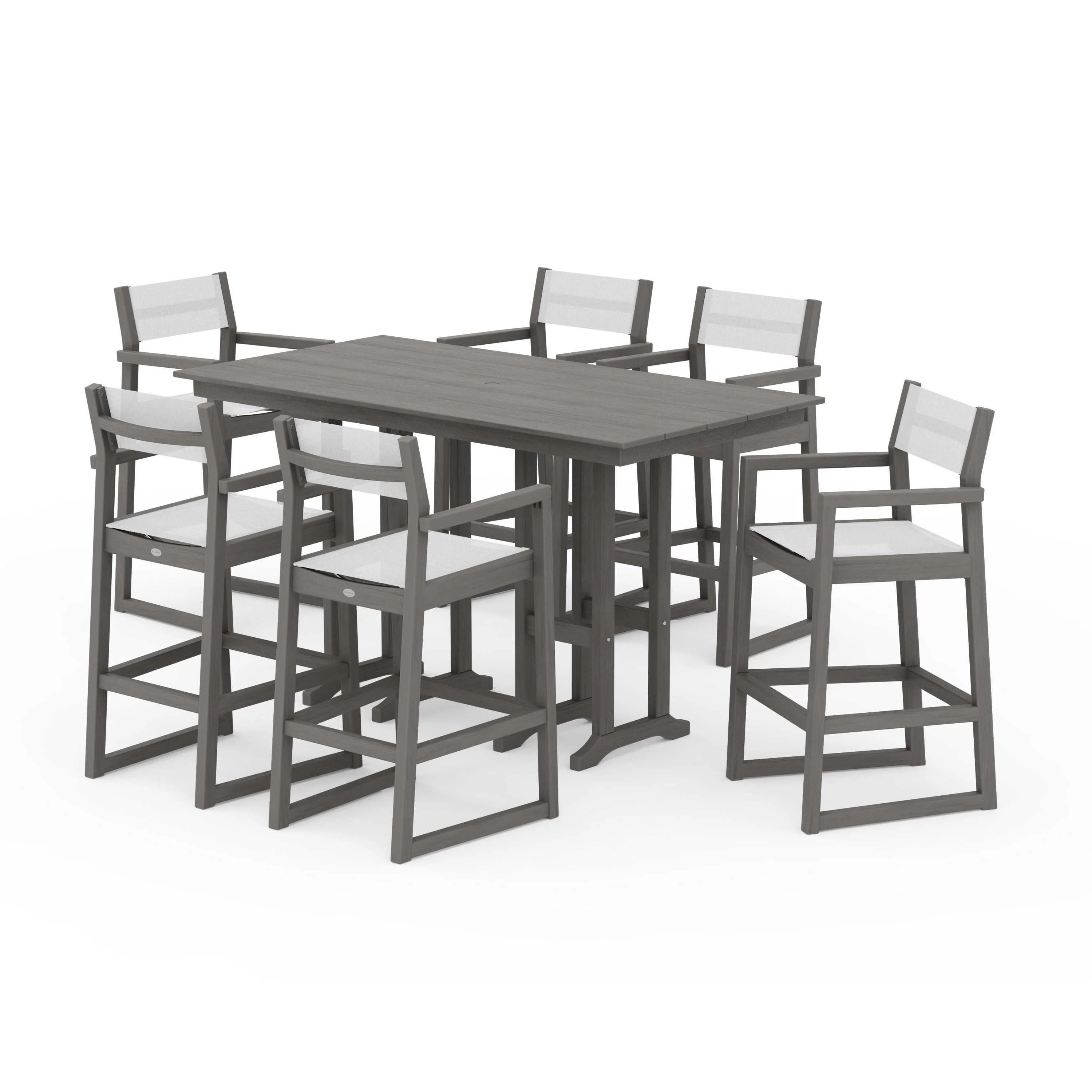 EDGE Sling Arm Chair 7-Piece Farmhouse Bar Set - Image 120