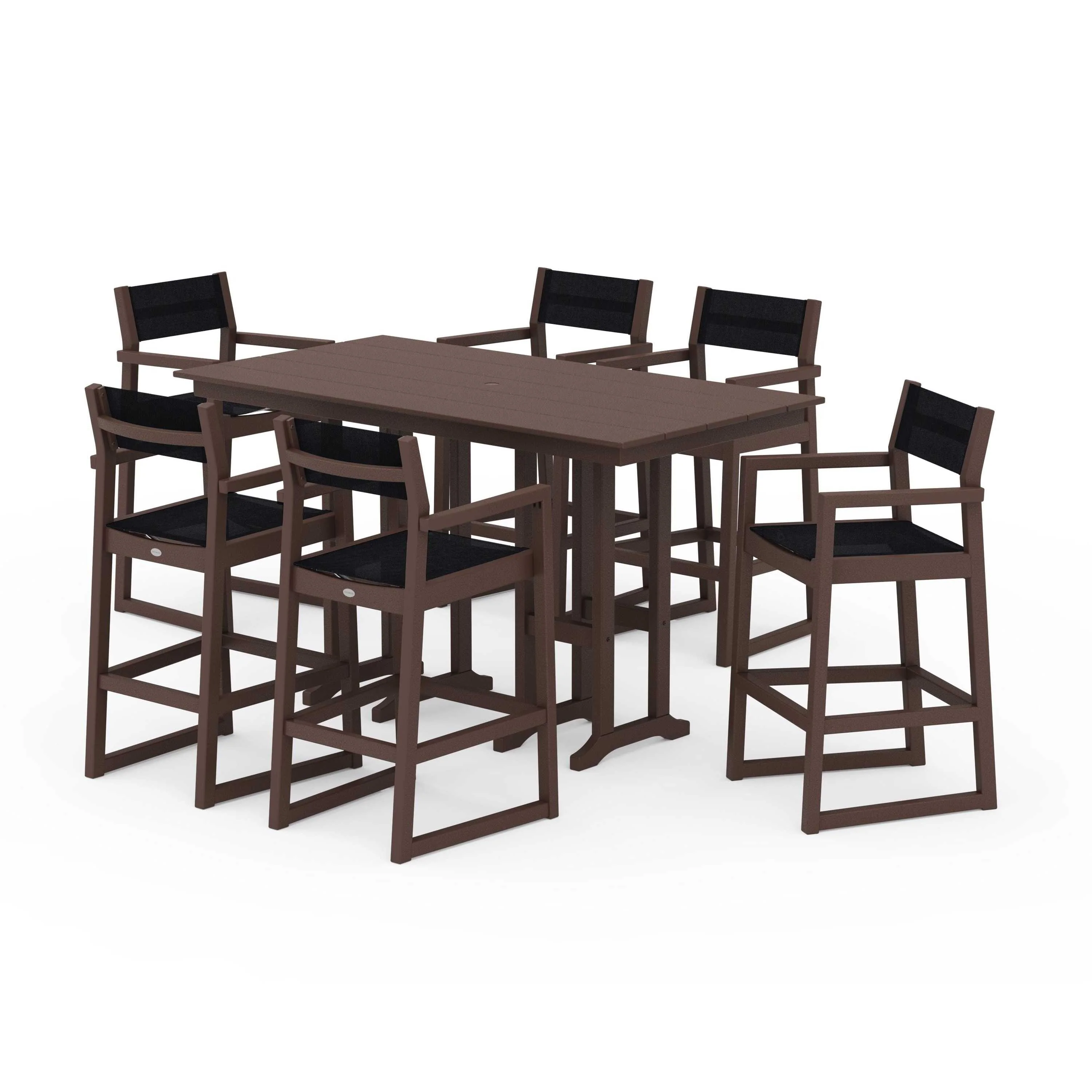 EDGE Sling Arm Chair 7-Piece Farmhouse Bar Set - Image 126