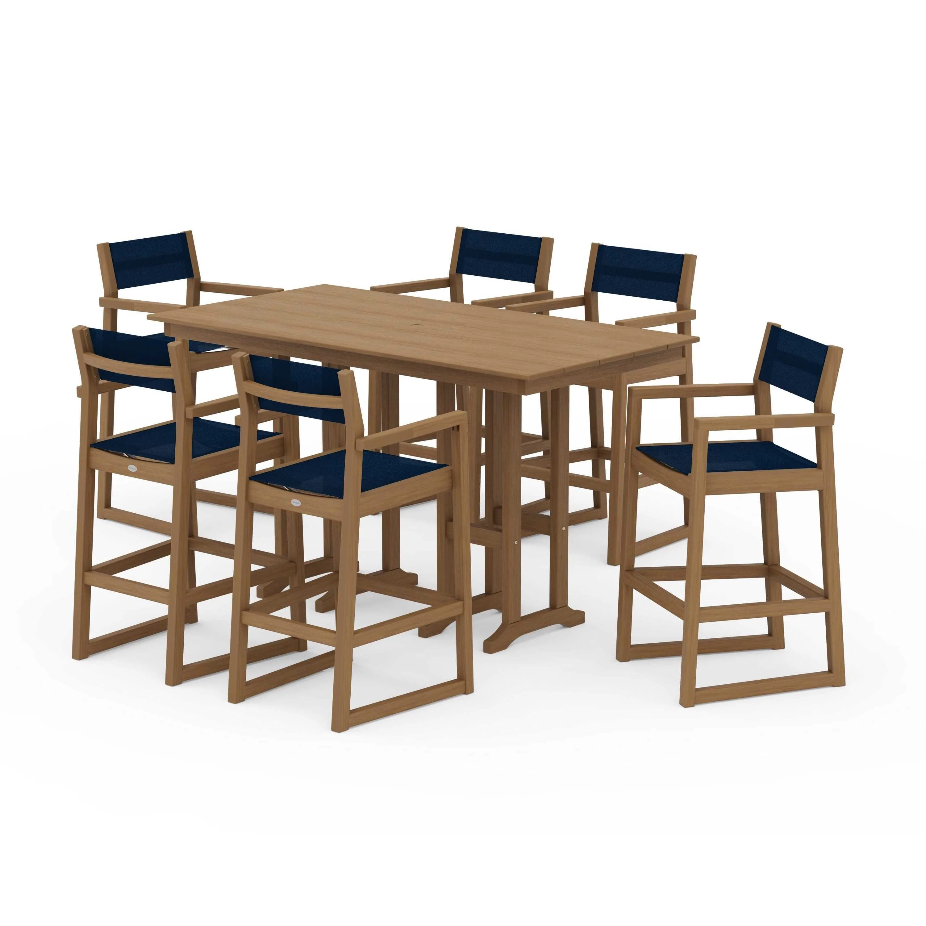 EDGE Sling Arm Chair 7-Piece Farmhouse Bar Set - Image 138