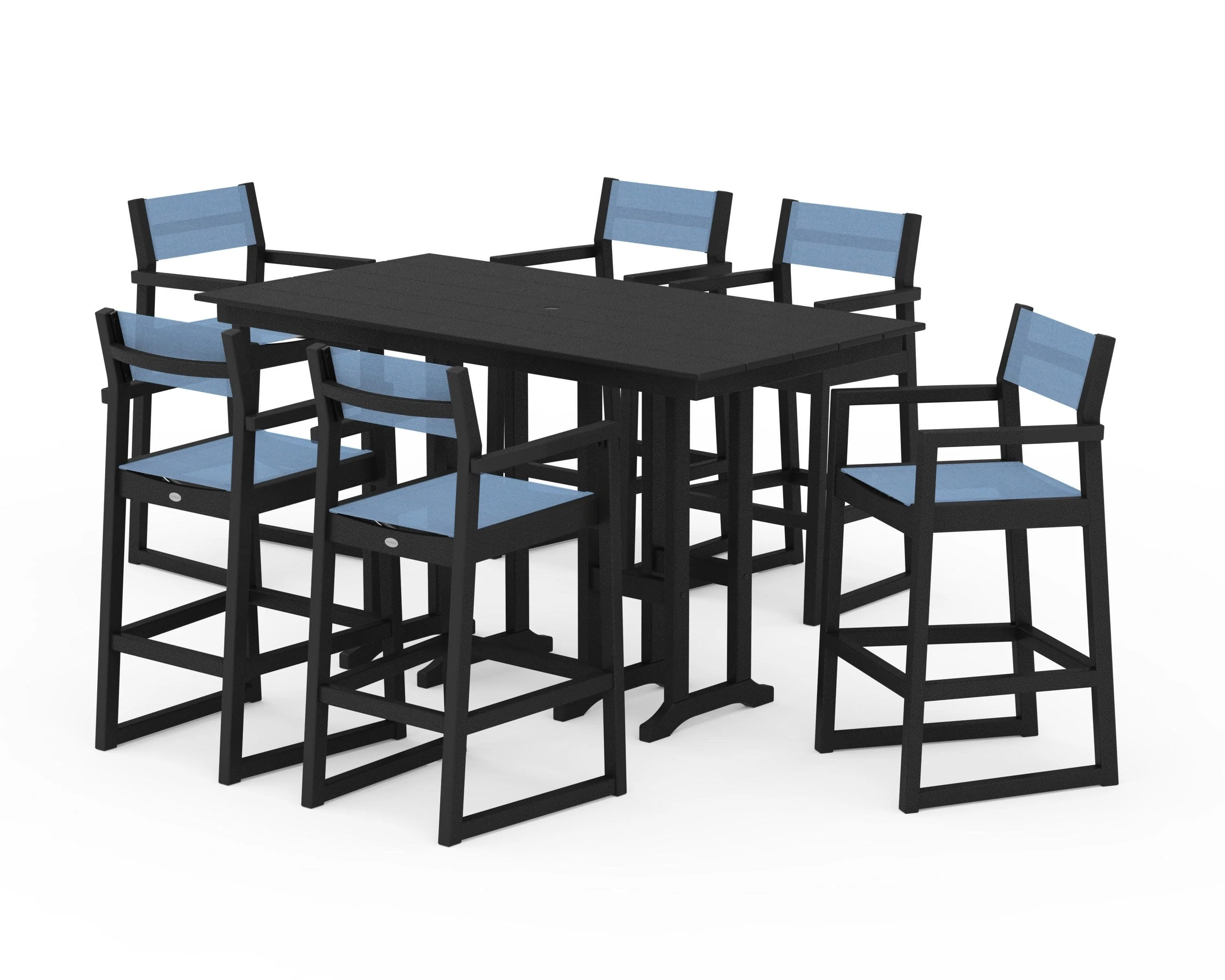 EDGE Sling Arm Chair 7-Piece Farmhouse Bar Set - Image 43