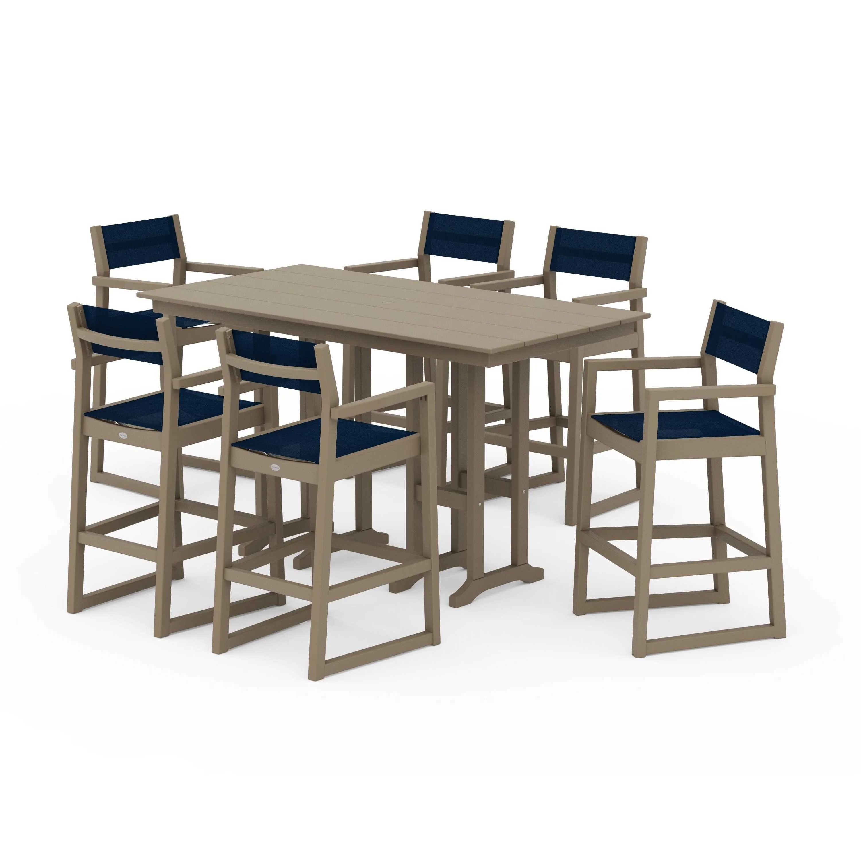 EDGE Sling Arm Chair 7-Piece Farmhouse Bar Set - Image 60