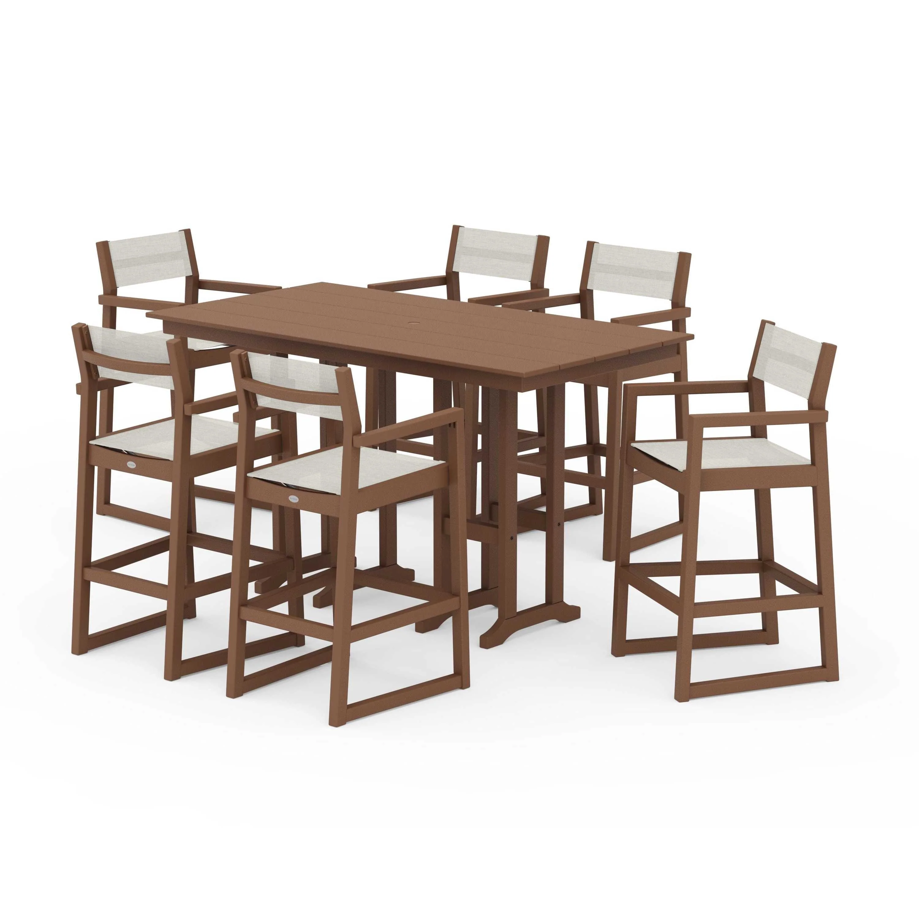 EDGE Sling Arm Chair 7-Piece Farmhouse Bar Set - Image 62