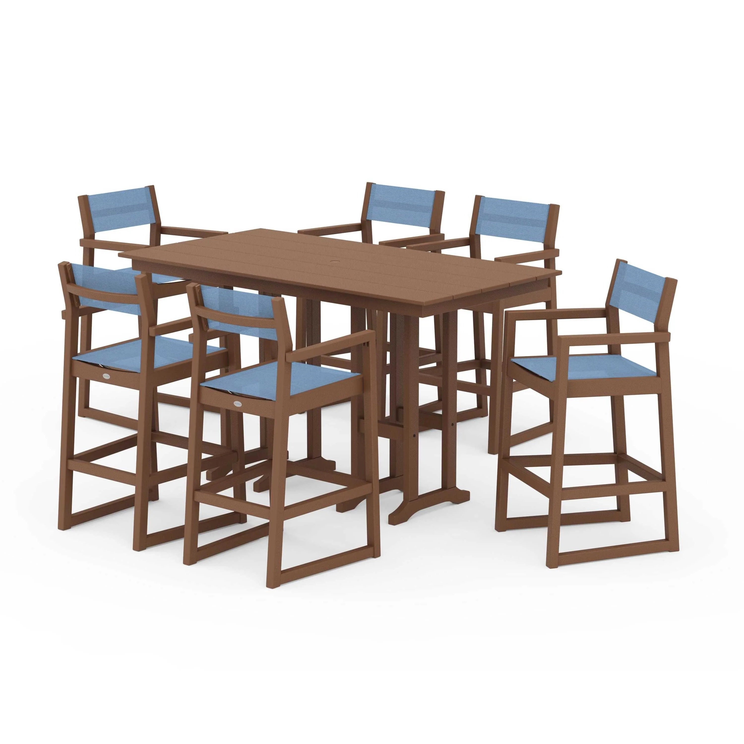 EDGE Sling Arm Chair 7-Piece Farmhouse Bar Set - Image 71
