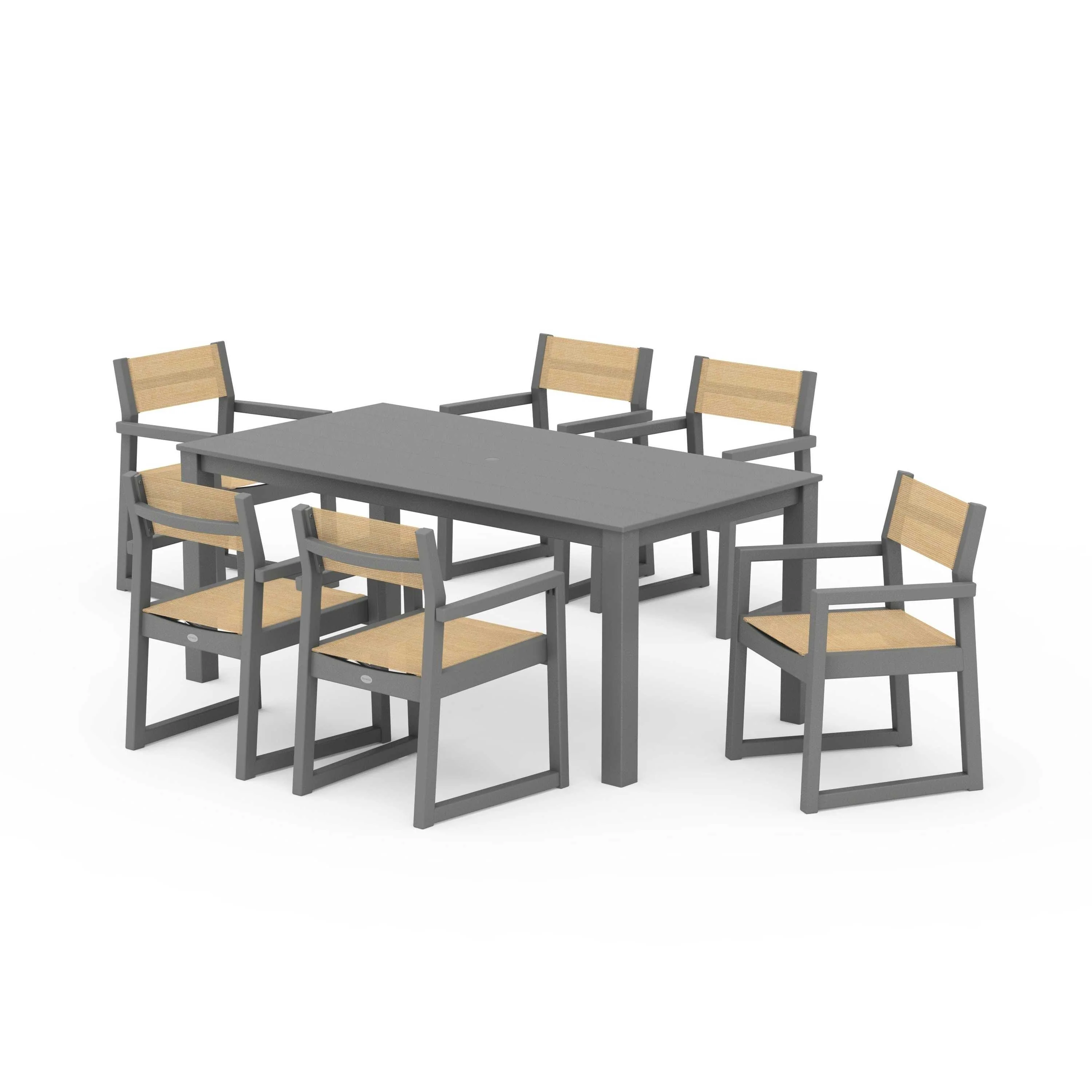 EDGE Sling Arm Chair 7-Piece Parsons Dining Set - Image 115