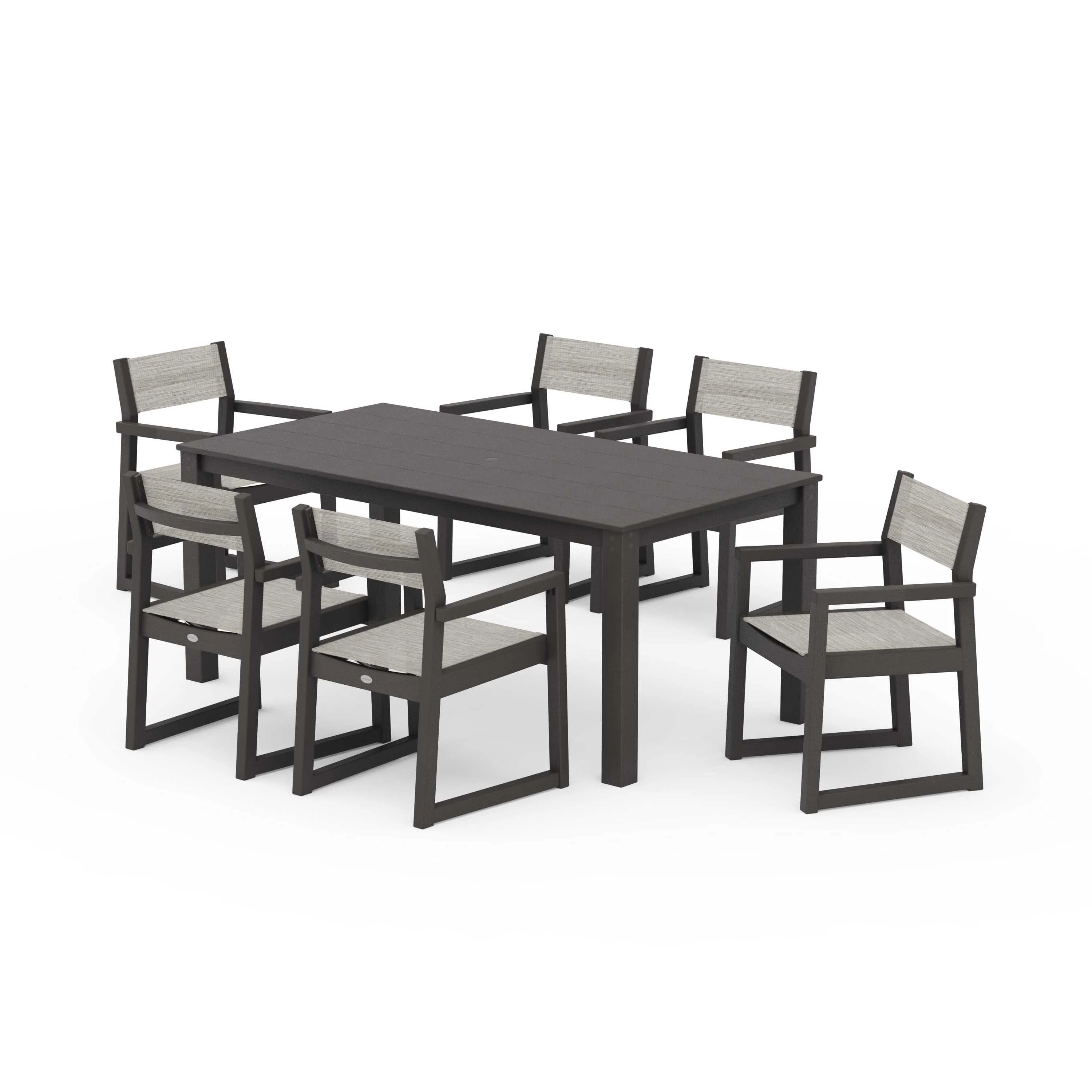 EDGE Sling Arm Chair 7-Piece Parsons Dining Set - Image 125