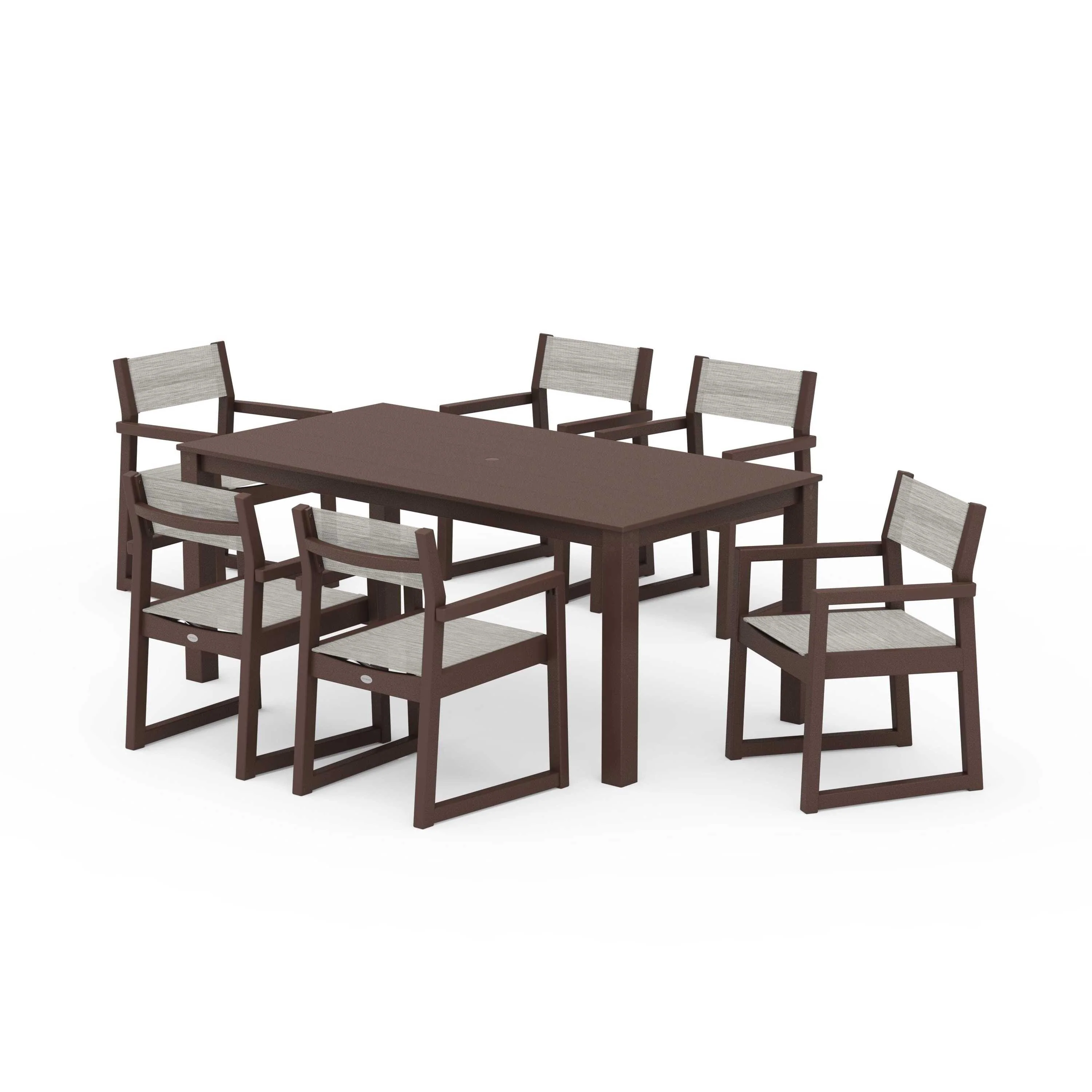 EDGE Sling Arm Chair 7-Piece Parsons Dining Set - Image 61