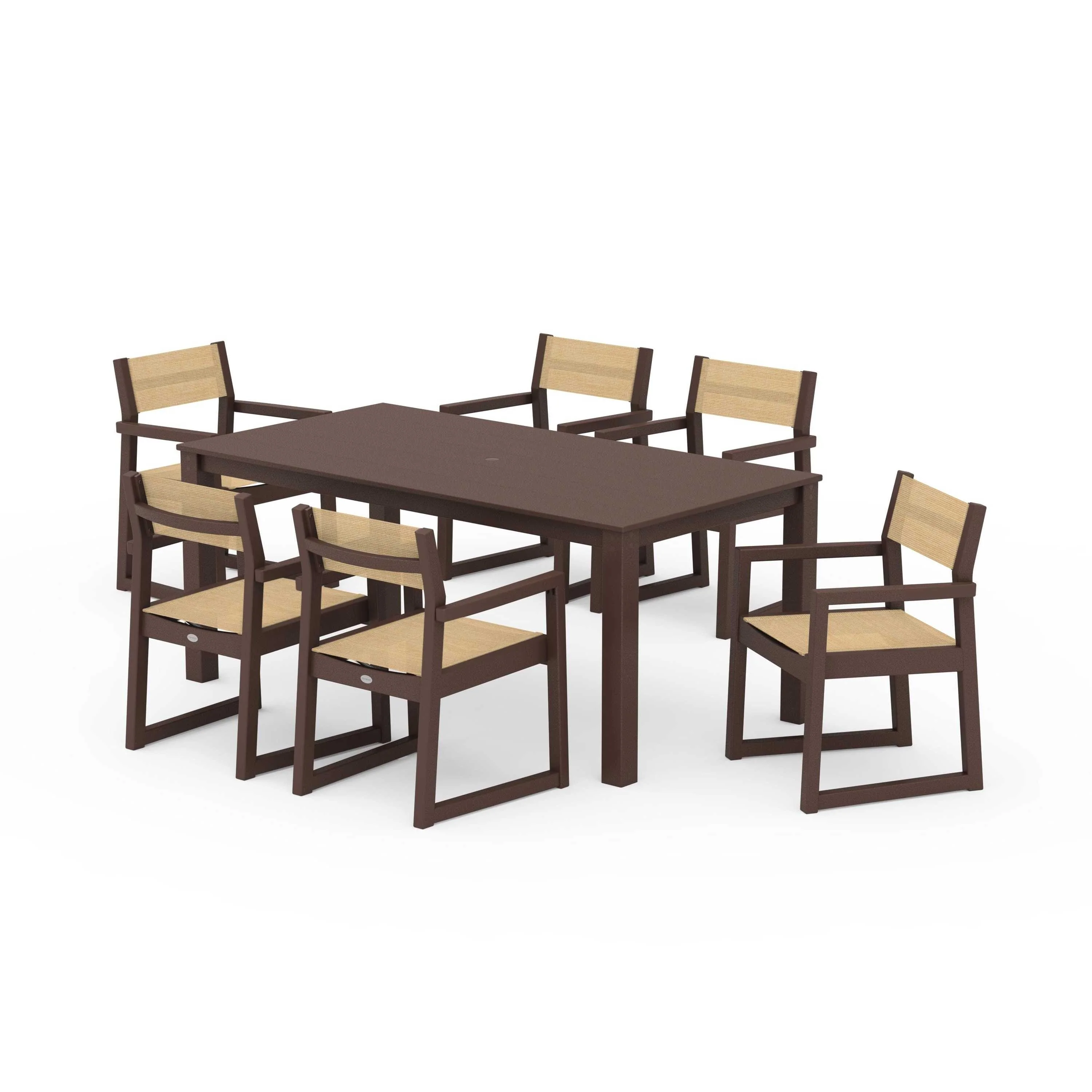 EDGE Sling Arm Chair 7-Piece Parsons Dining Set - Image 99