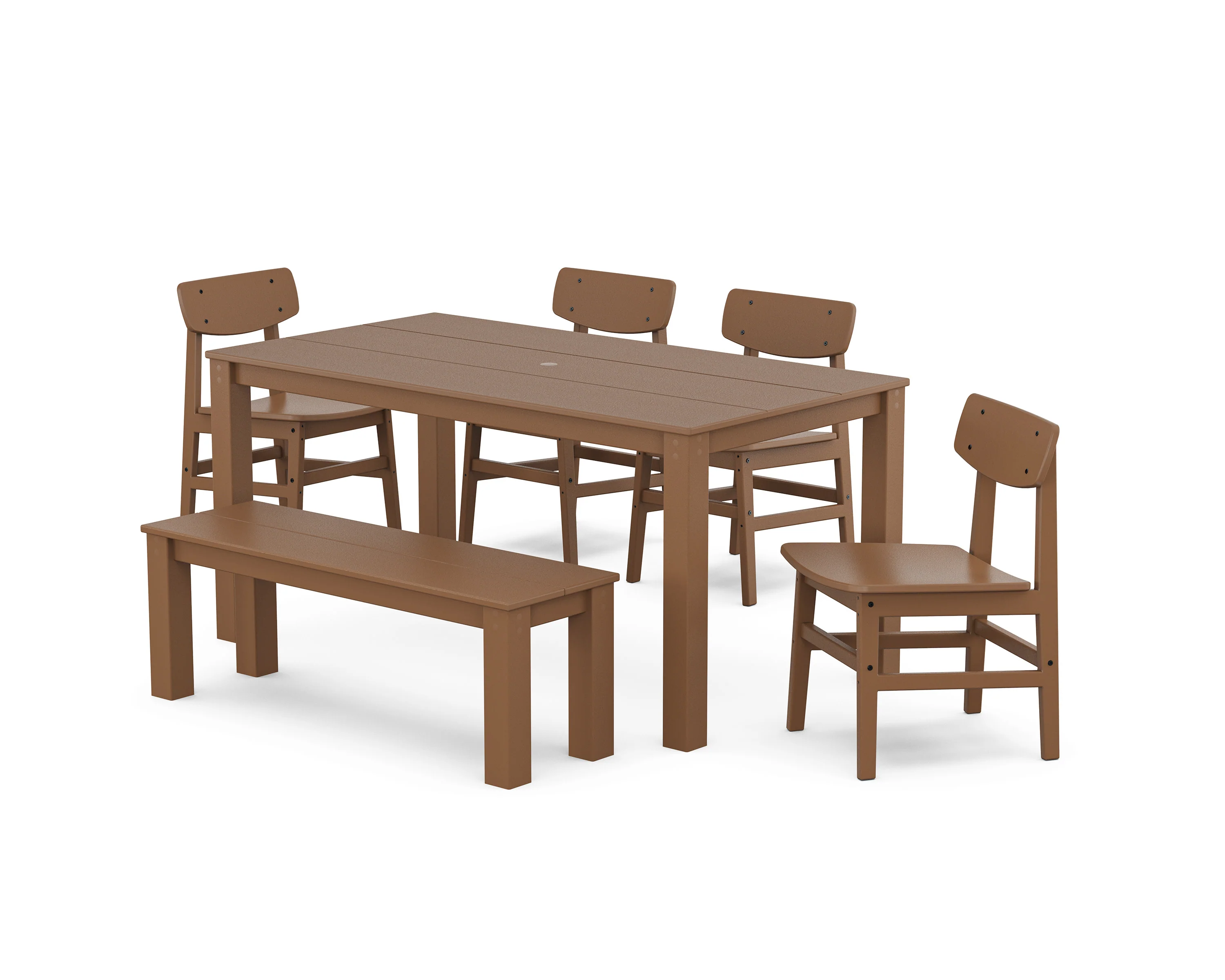 Modern Studio Urban Chair 6-Piece Parsons Dining Set with Bench - Image 4
