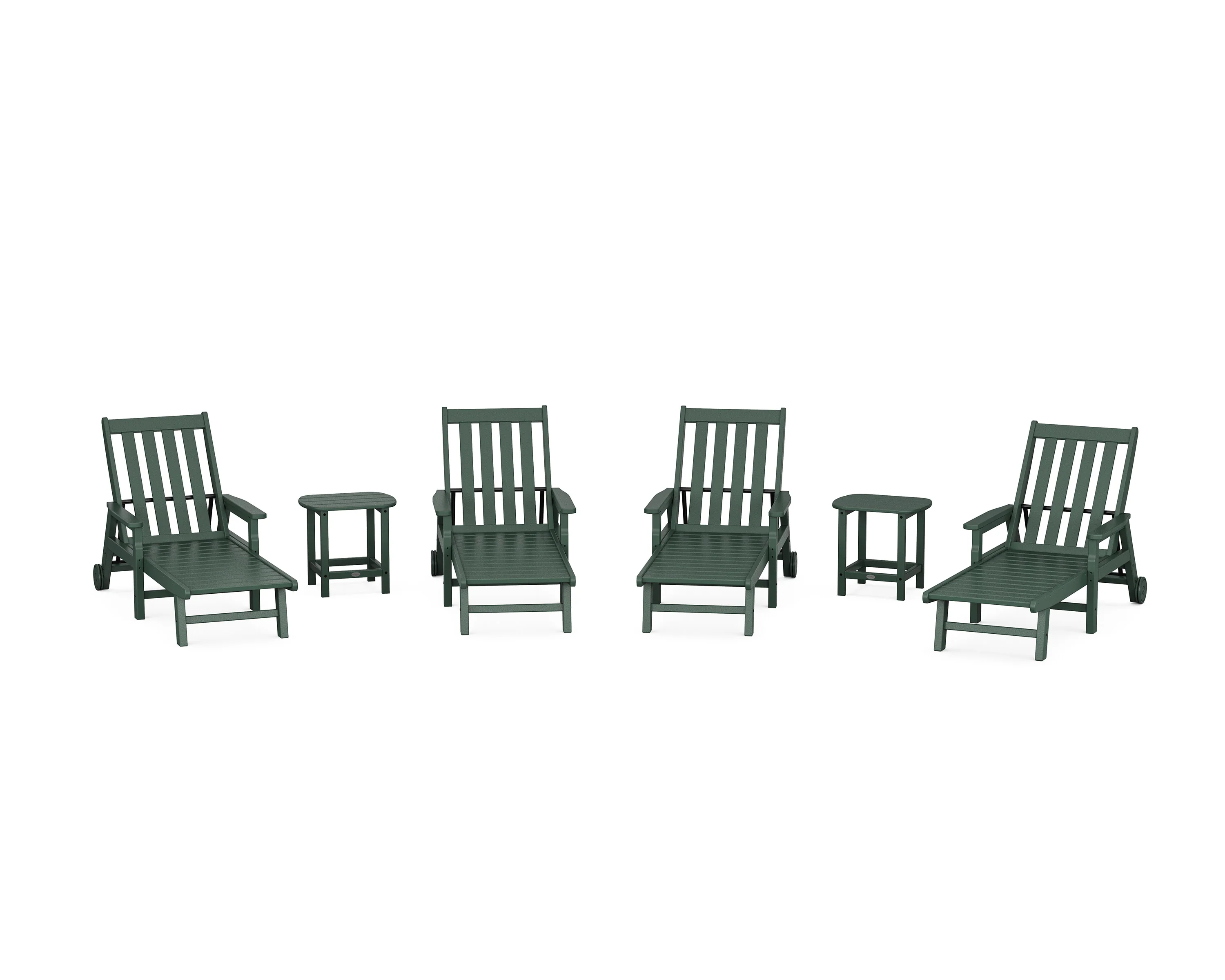 Vineyard 6-Piece Chaise with Arms and Wheels Set - Image 5