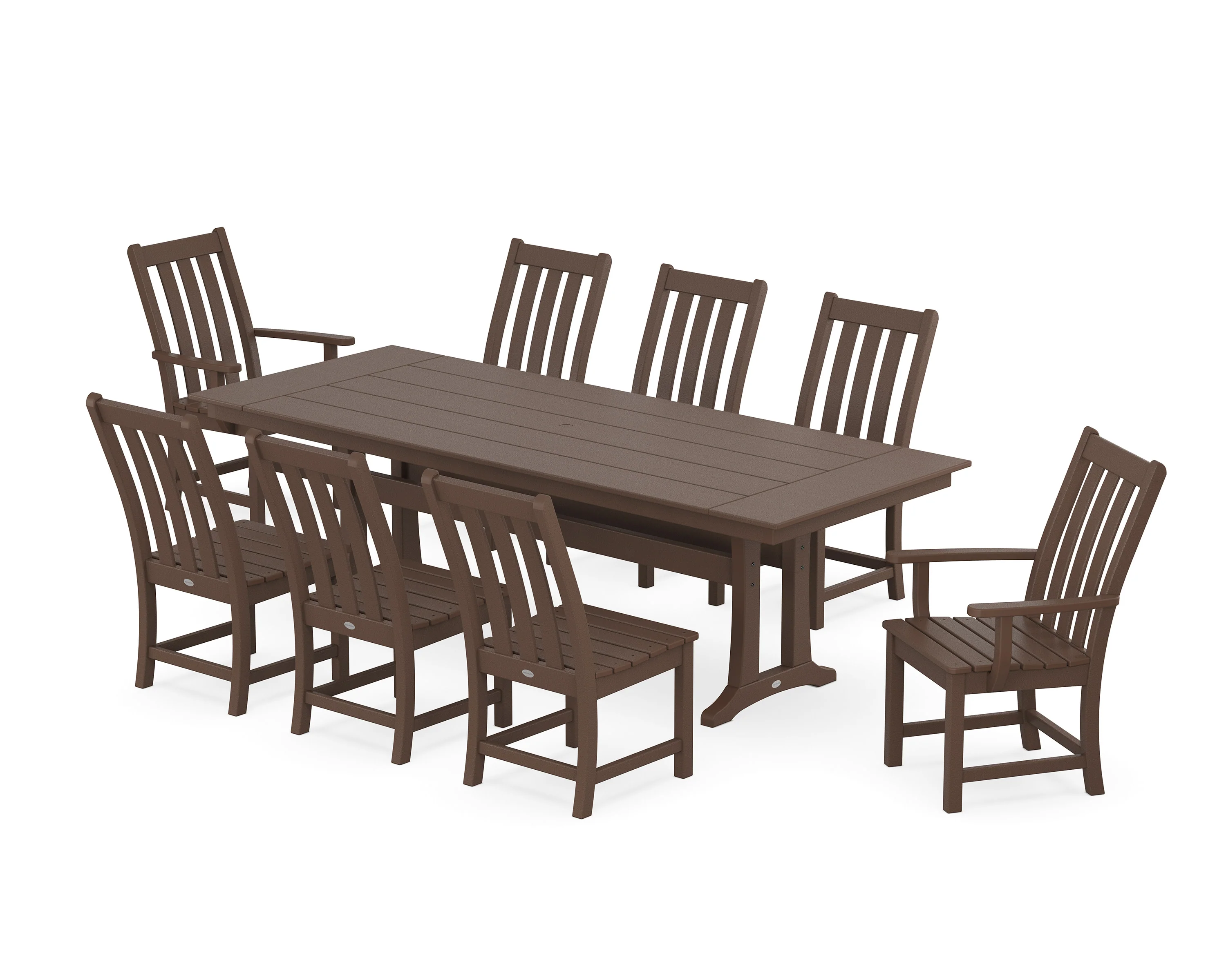 Vineyard 9-Piece Farmhouse Dining Set with Trestle Legs - Image 19