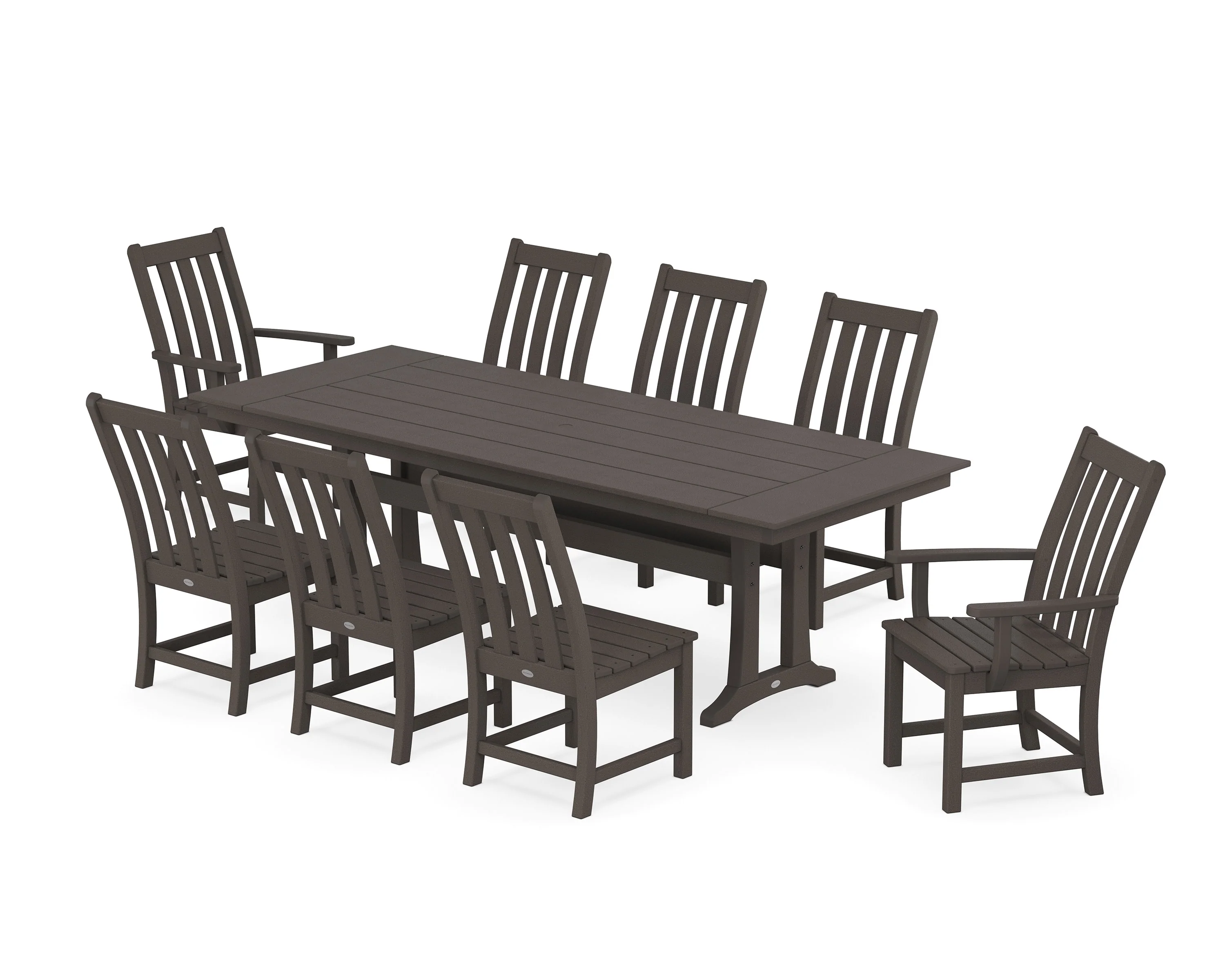 Vineyard 9-Piece Farmhouse Dining Set with Trestle Legs - Image 20