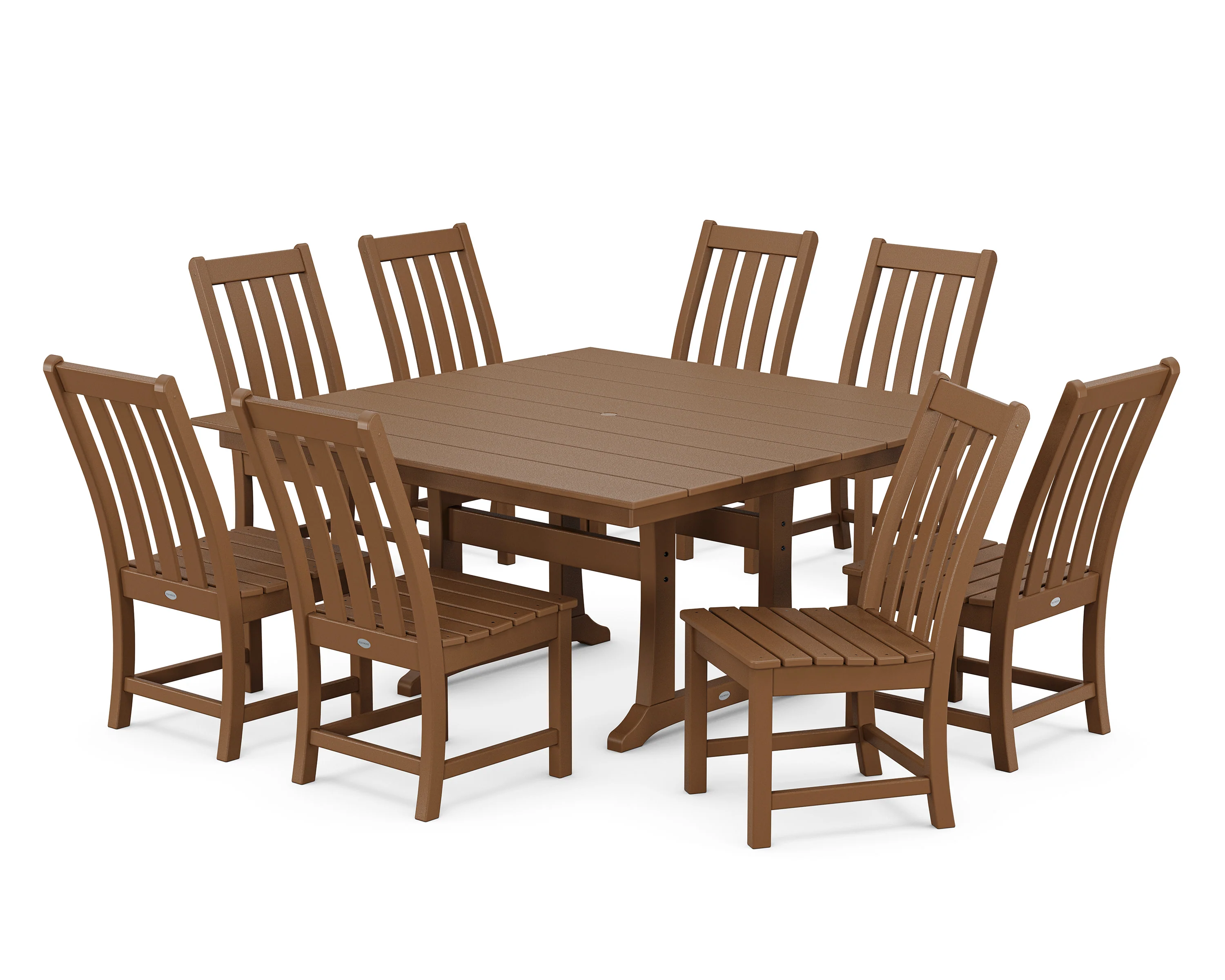 Vineyard 9-Piece Farmhouse Trestle Dining Set - Image 8